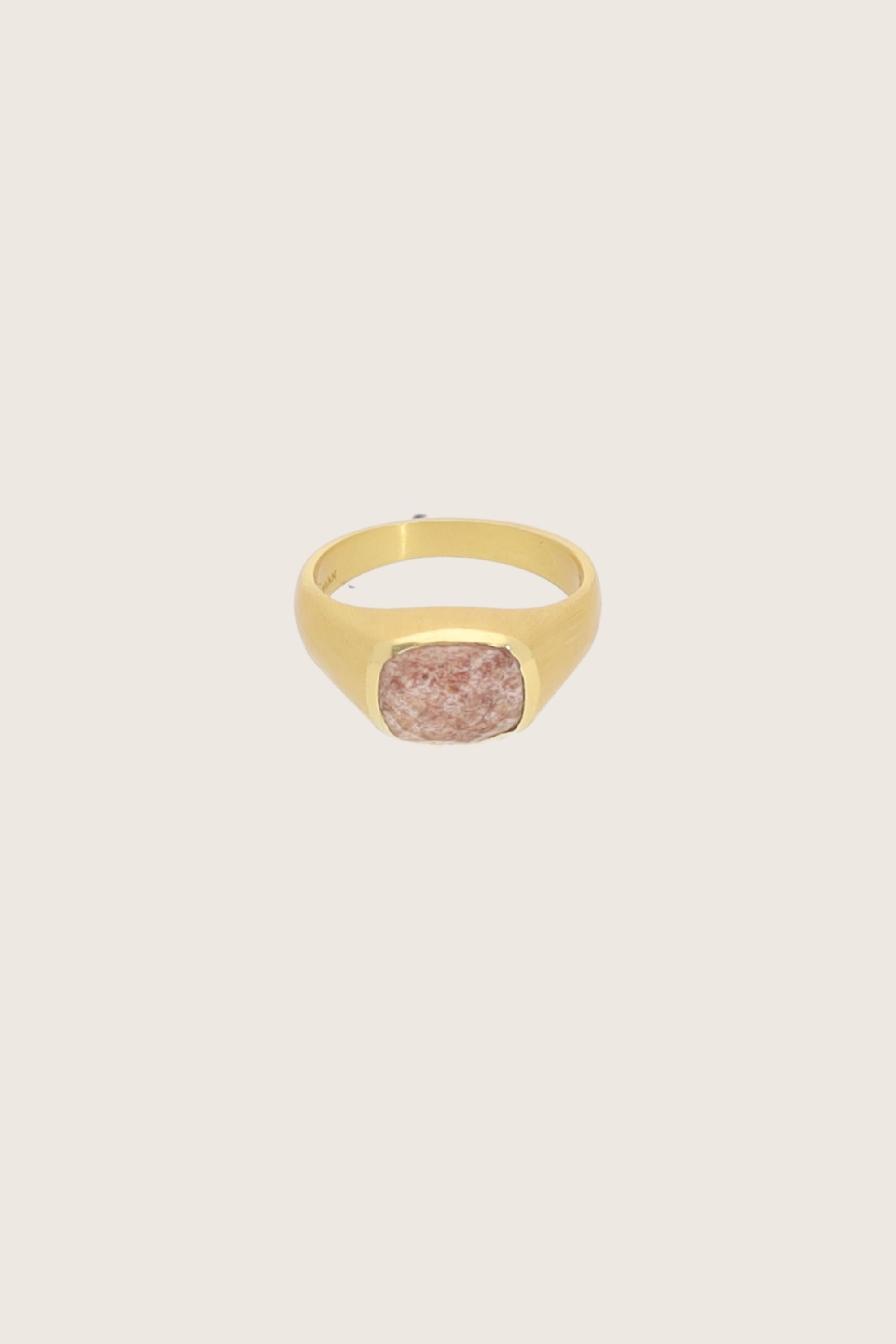 Lustrae 18K Recycled Fine Gold Plated Strawberry Quartz Ring