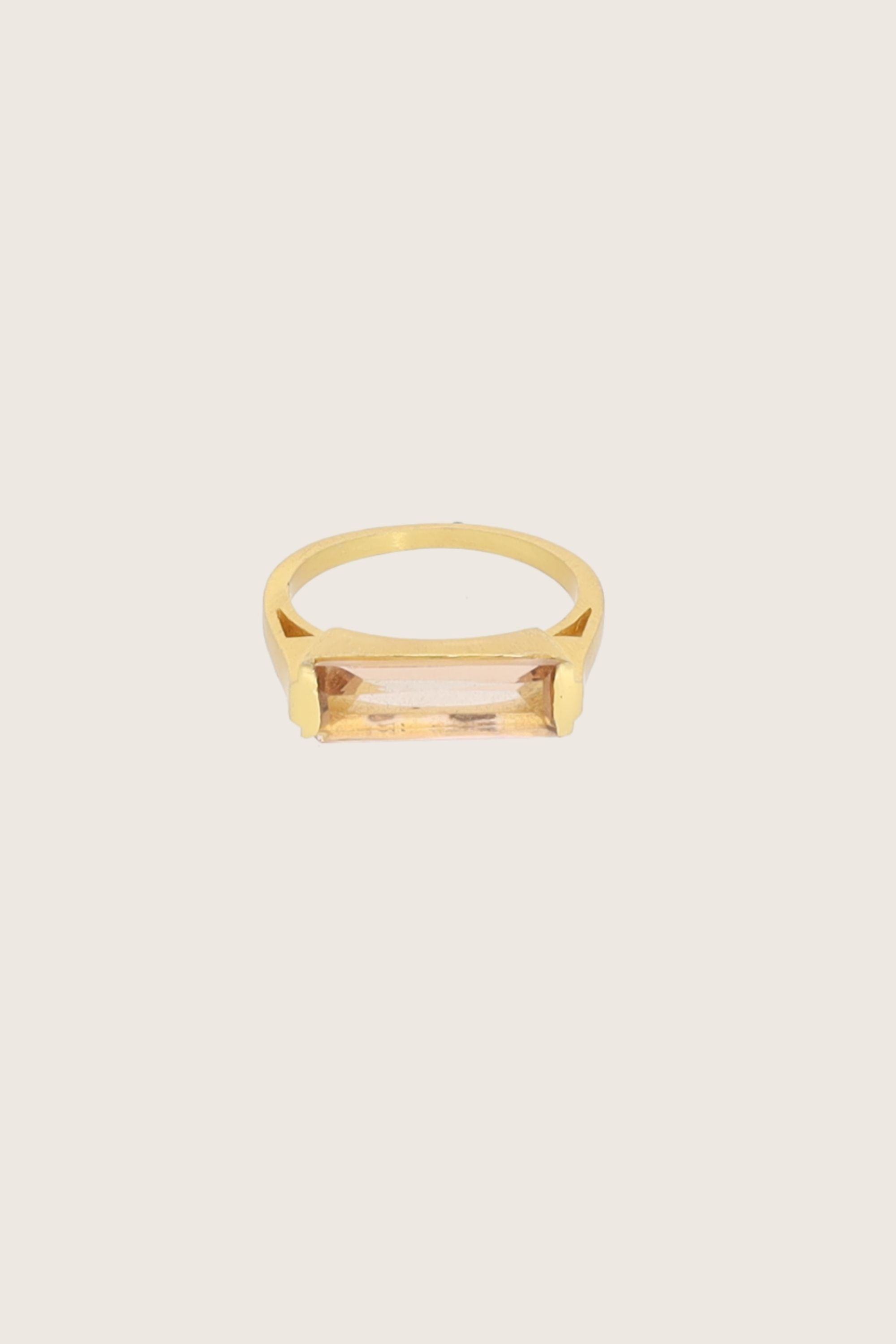 Geam 18K Recycled Fine Gold Plated Morganite Ring