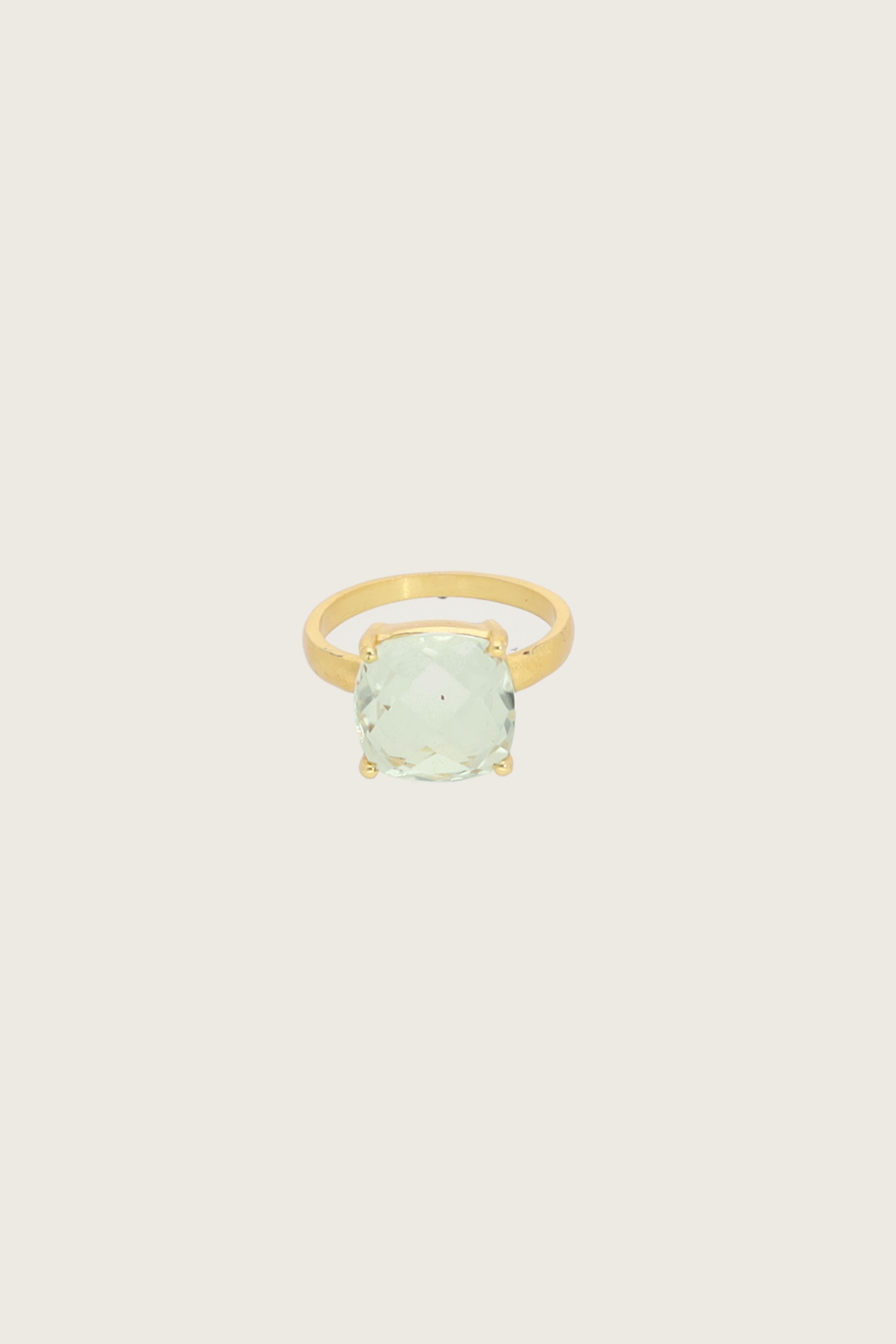 Manil 18K Recycled Fine Gold Plated Green Amethyst Ring