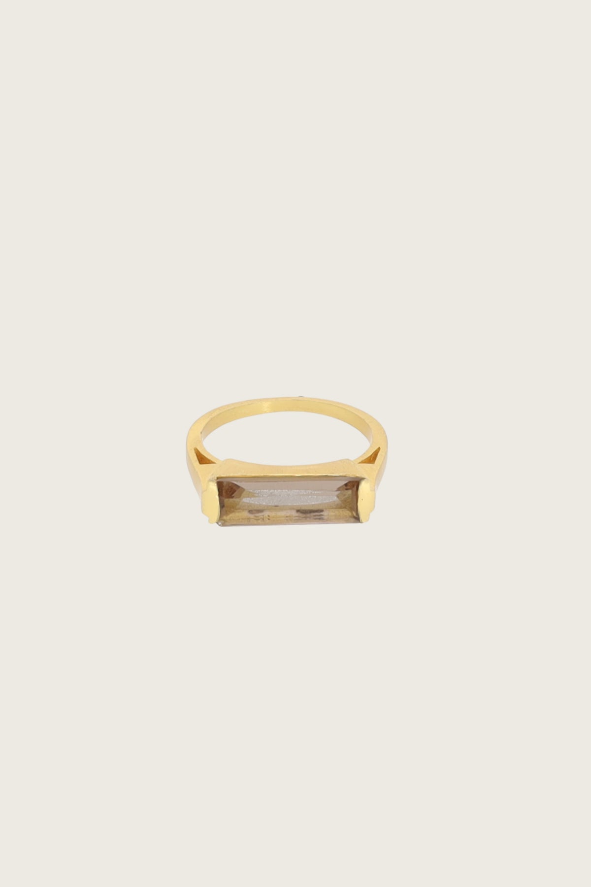 Geam 18K Recycled Fine Gold Plated Smoky Topaz Ring