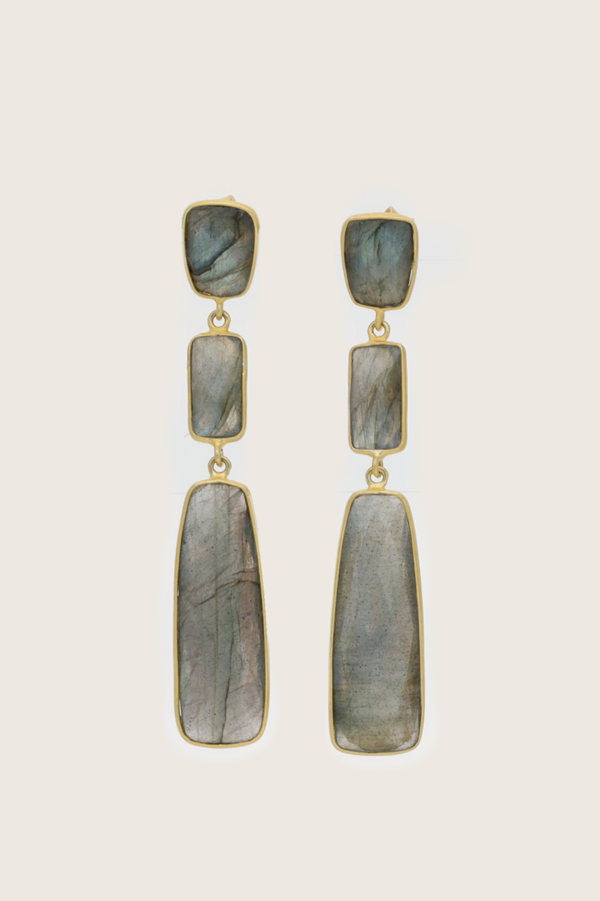 Tota 18K Recycled Fine Gold Plated Labradorite Earrings - 925 Silver Posts