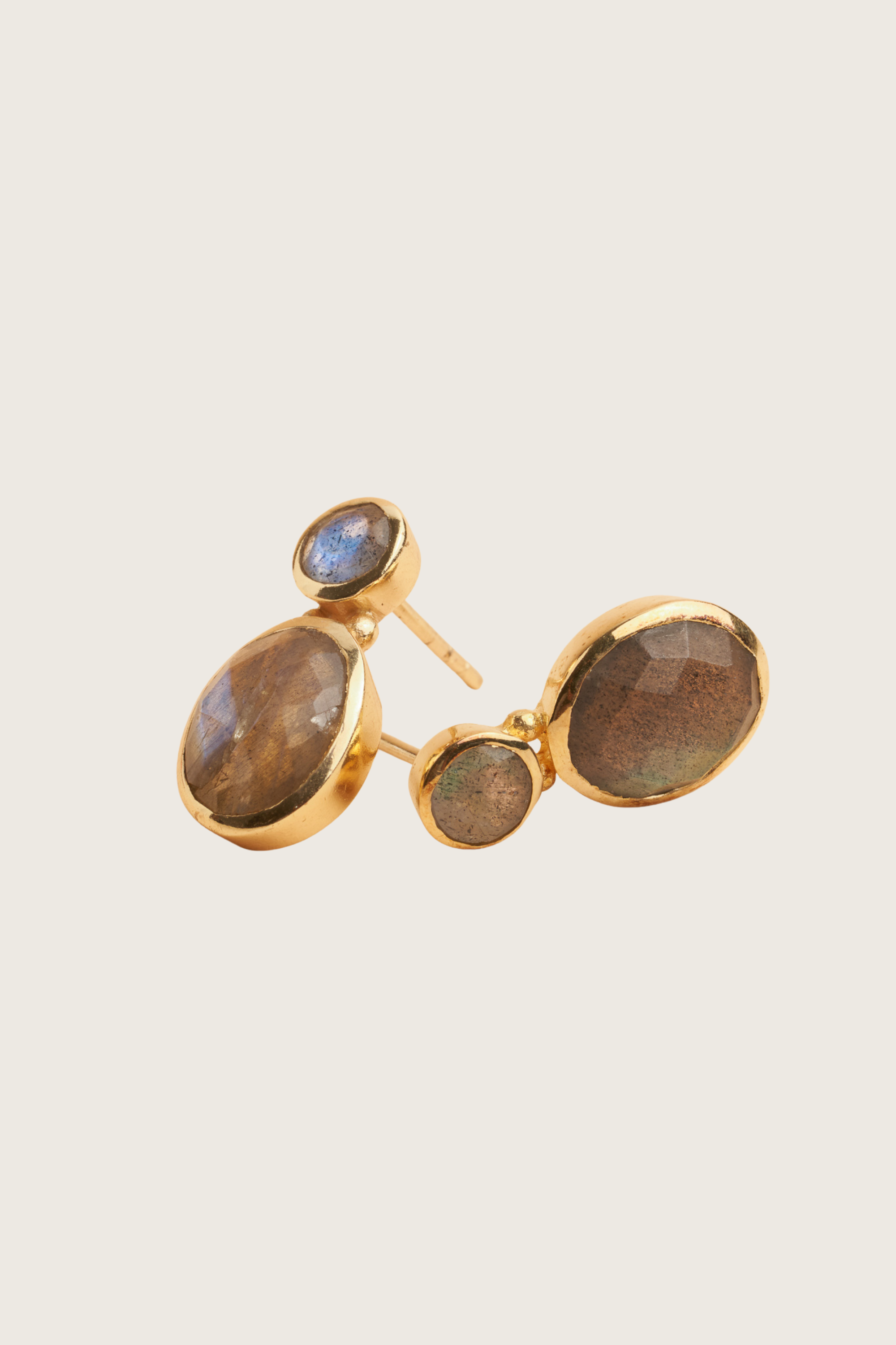 Zreinia 18K Recycled Fine Gold Plated Earrings - 925 Silver Posts , Strawberry Quartz