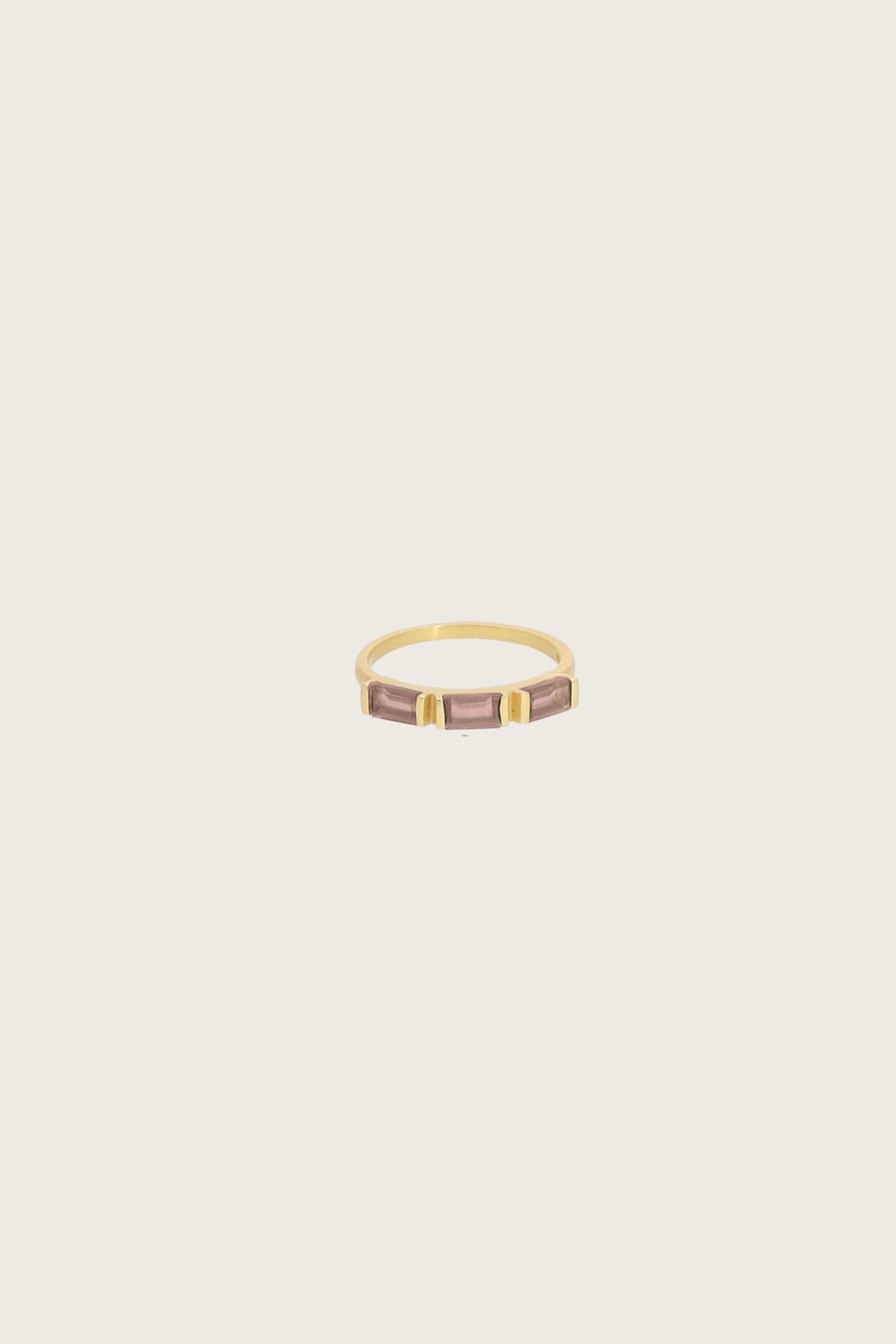 Faizi 18K Recycled Fine Gold Plated Strawberry-Quartz Ring