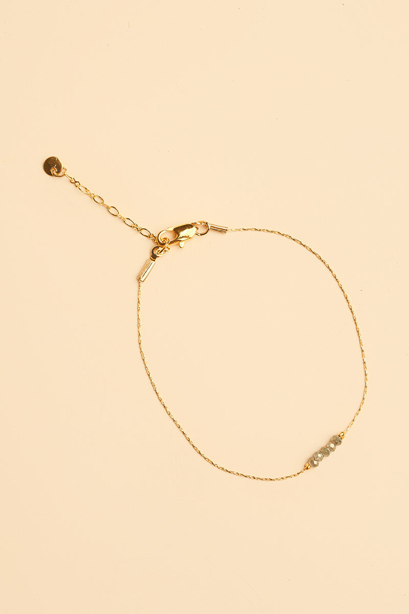 Jonit 14K Gold Inlay Garnet Crystal Bracelet
