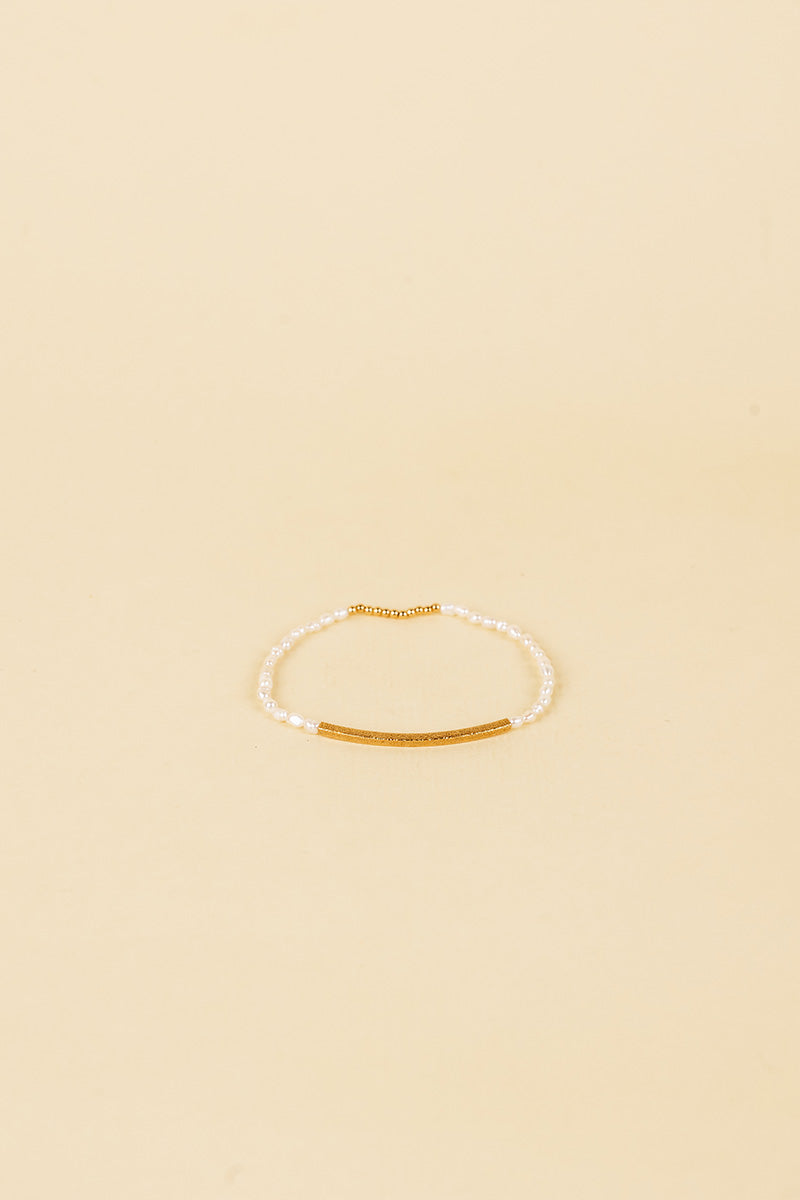 Josi 14K Gold Inlay White Pearl Bracelet