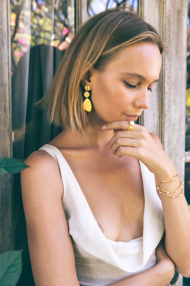 Tinulo 18K Recycled Fine Gold Plated Earrings - 925 Silver Posts