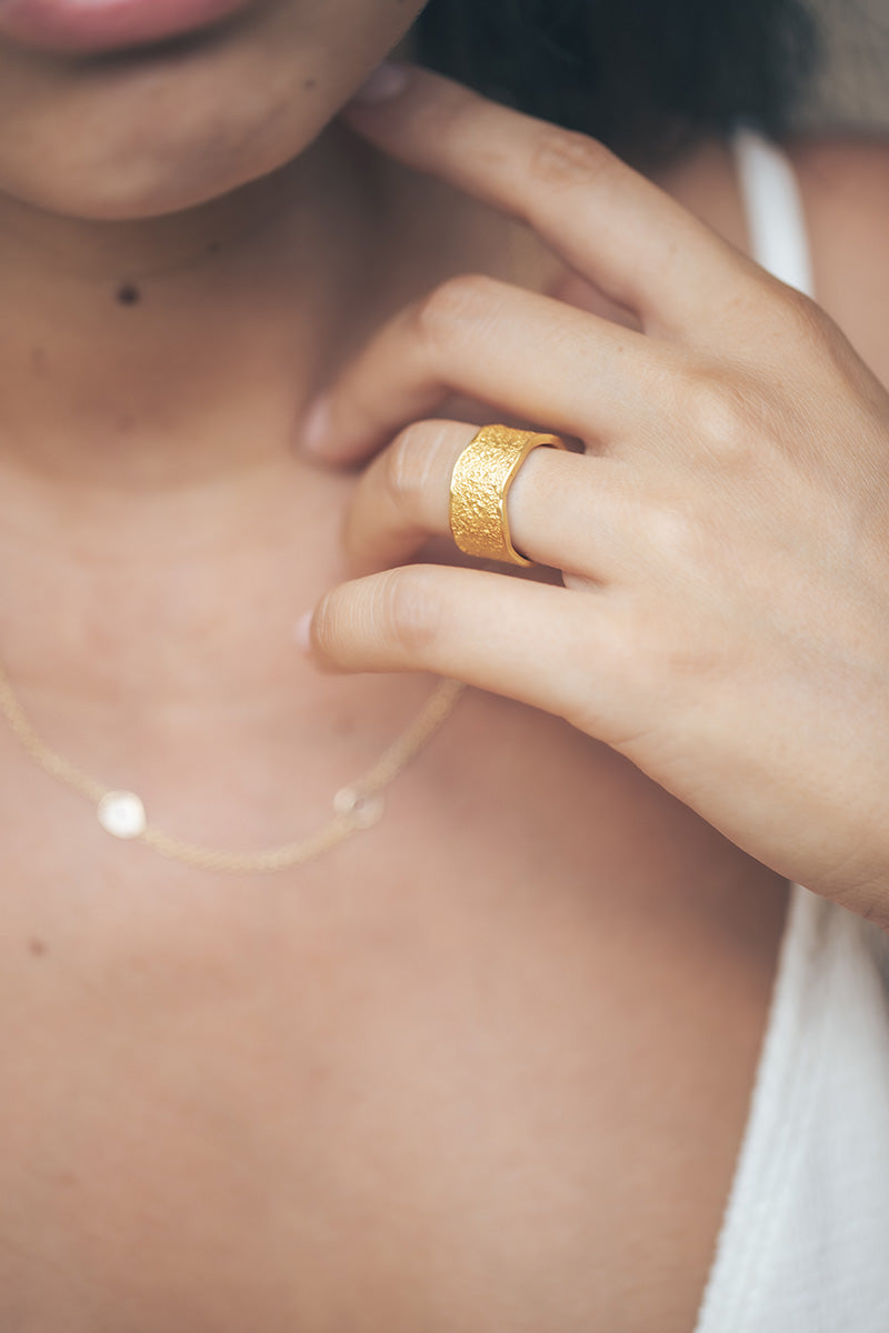 Aimouni 18K Recycled Fine Gold Plated Rock Crystal Necklace