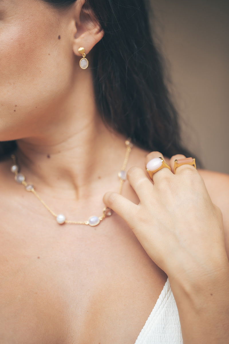 Lumo 18K Recycled Fine Gold Plated Pearl Necklace