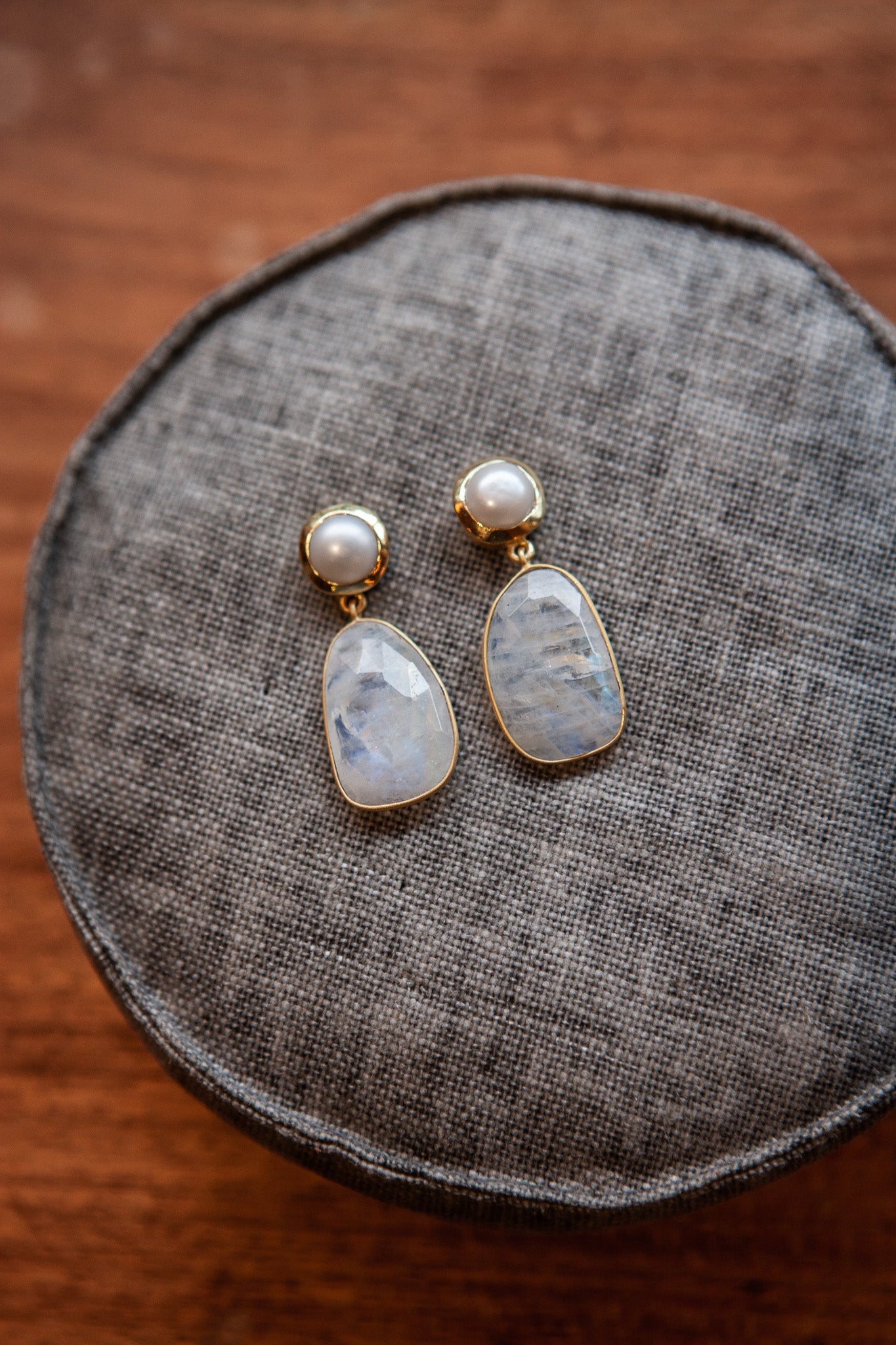 Wasa 18K Recycled Fine Gold Plated Morganite / Strawberry Quartz Earrings - 925 Silver Posts