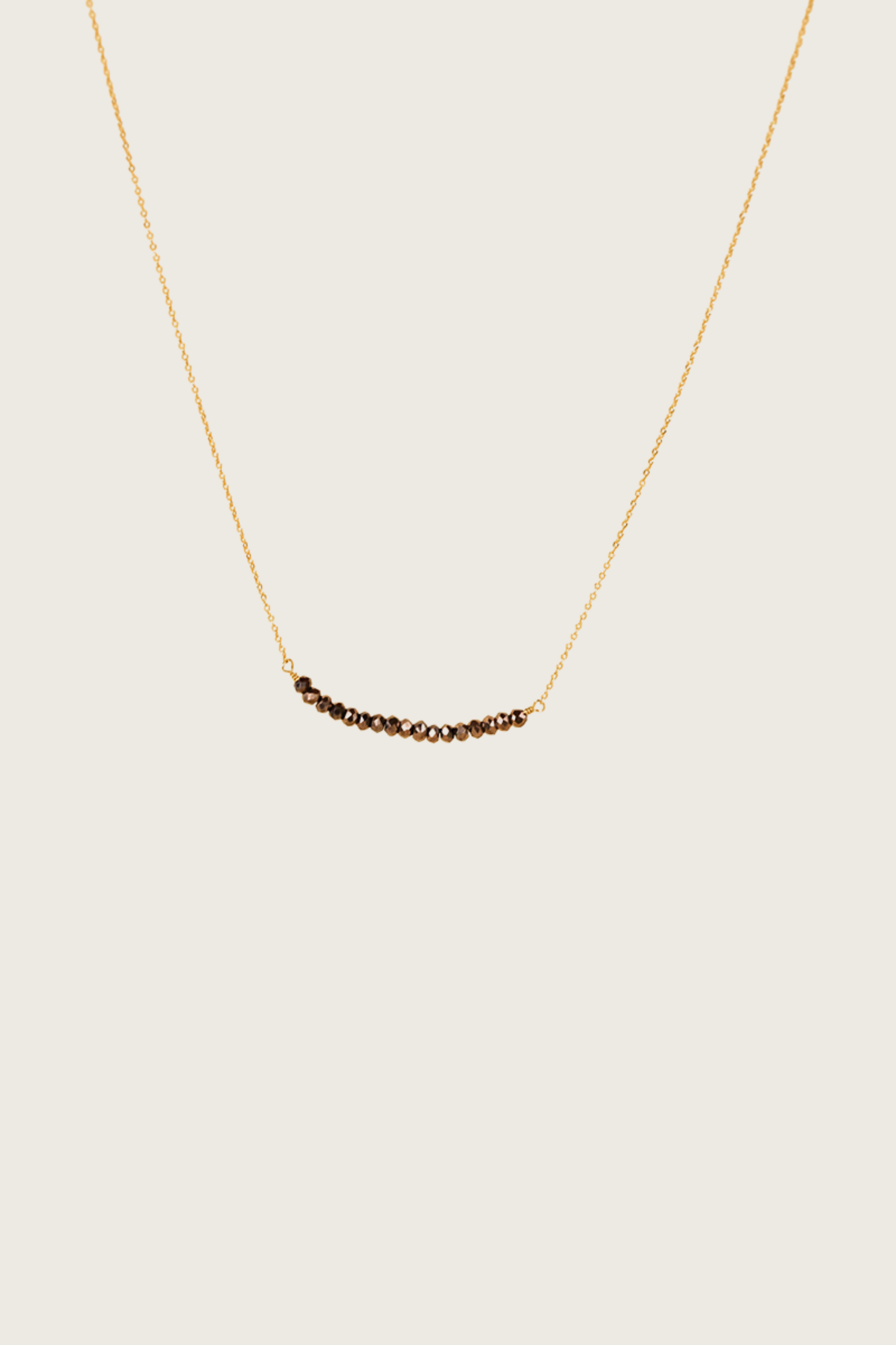 Collier Osja avec incrustation en or 14 carats et cristal marron