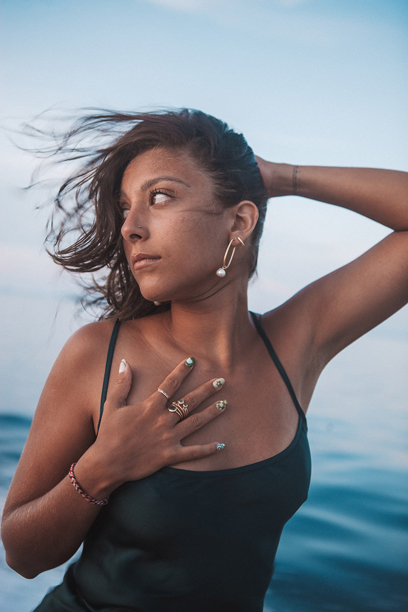 Tari 18K Recycled Fine Gold Plated Earrings - 925 Silver Posts