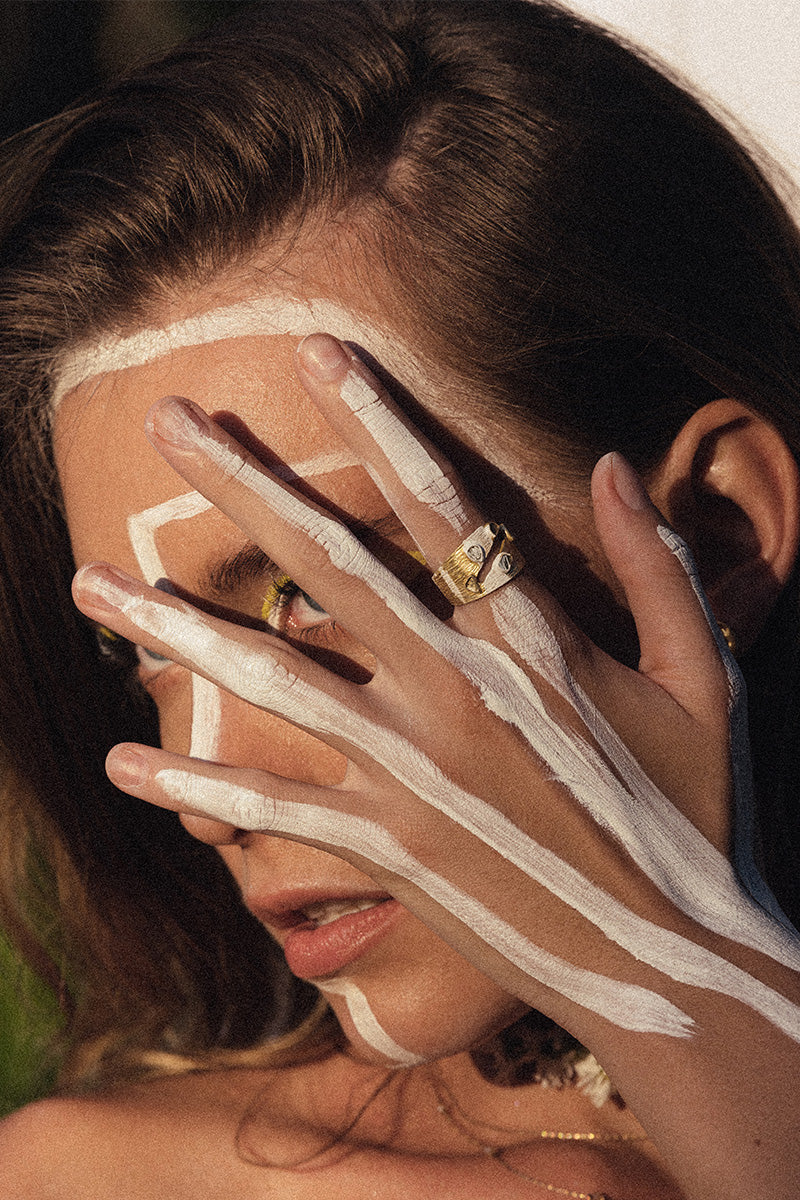 Aimouni 18K Recycled Fine Gold Plated Polki Diamond Ring