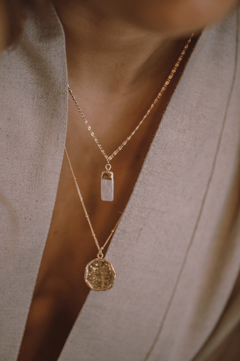 Jamu 14K Gold Inlay Mother-Of-Pearl Necklace