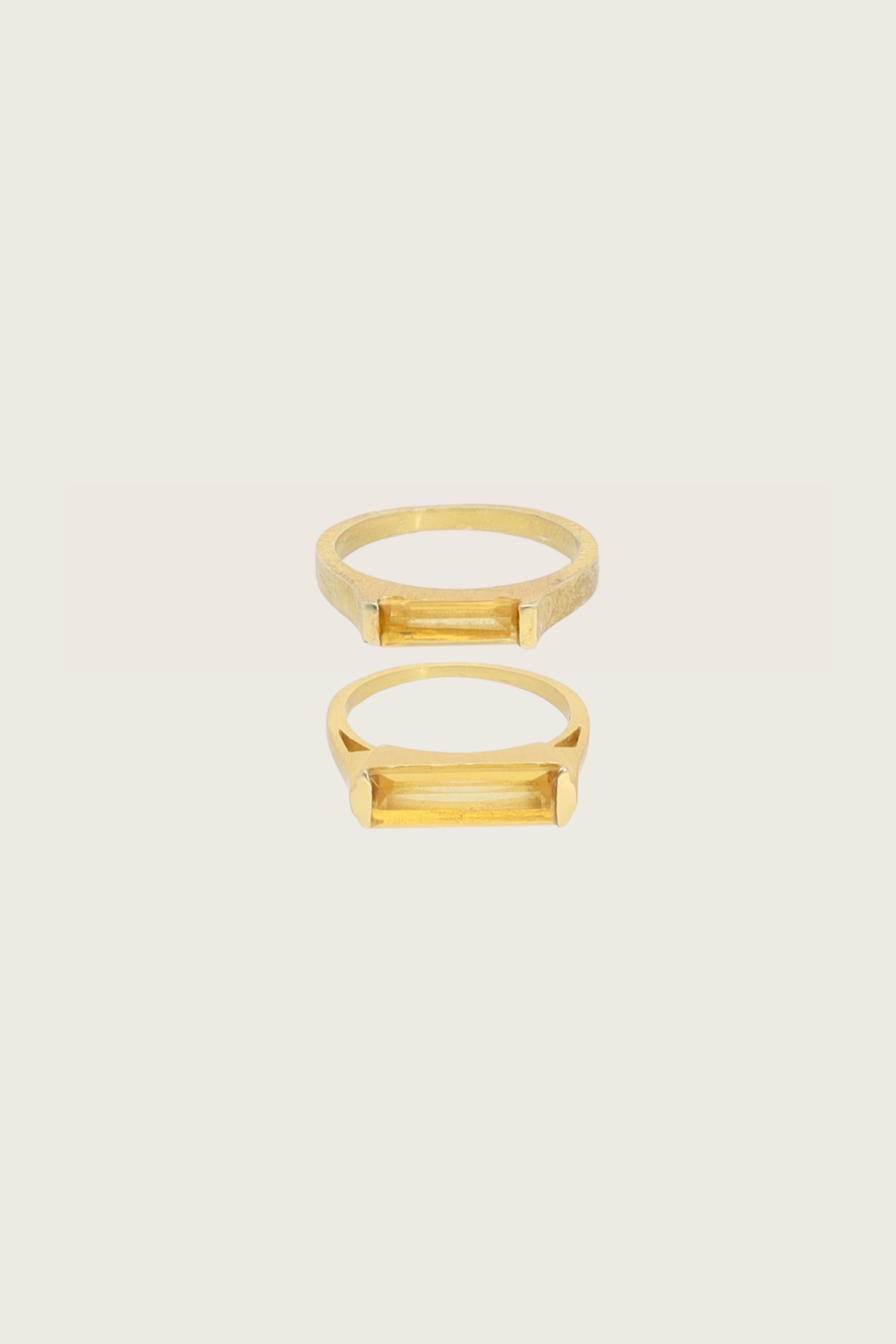 Yellow Combo 18K Recycled Fine Gold Plated Citrine Rings