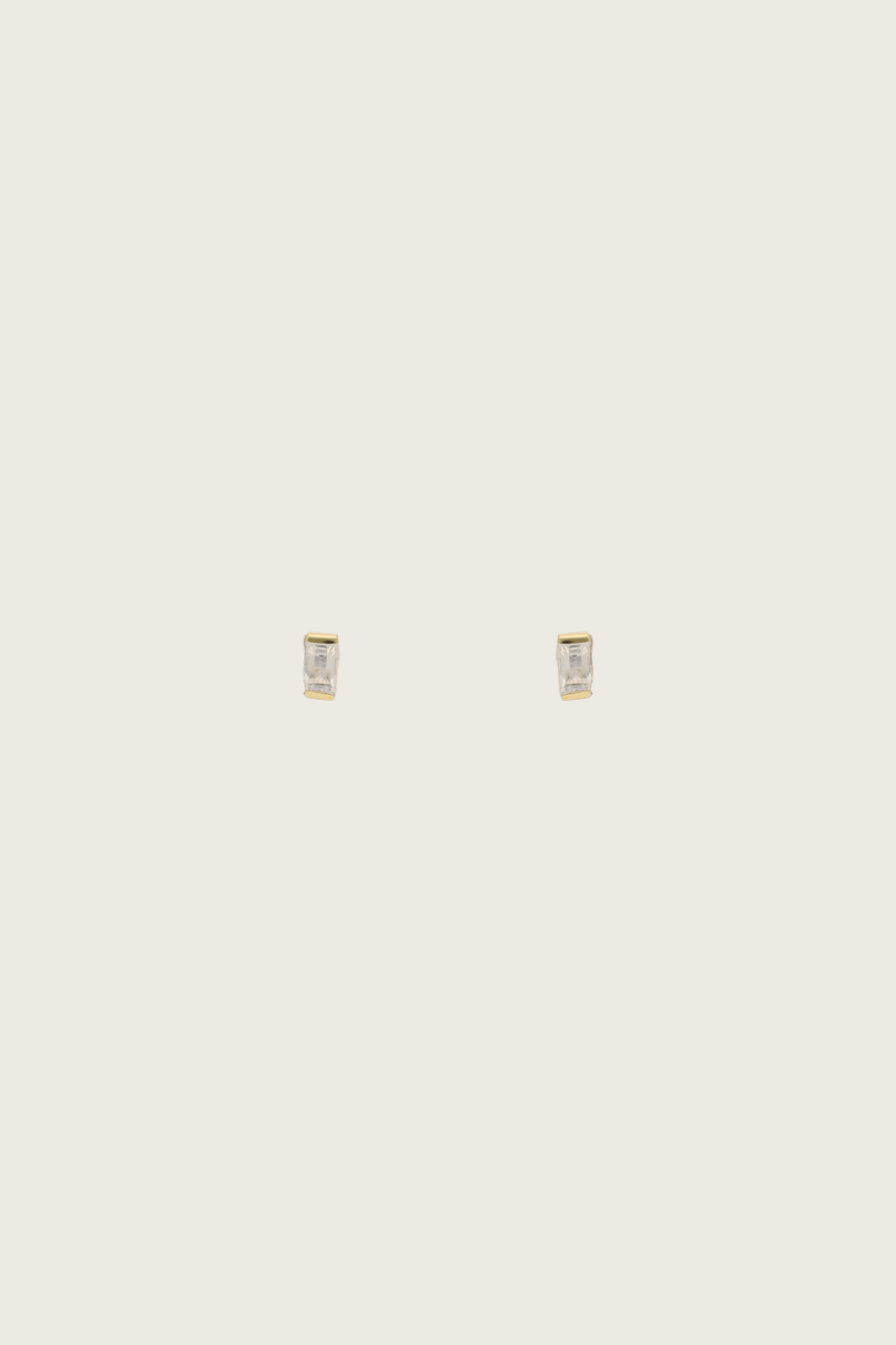 Siniu 18K Recycled Fine Gold Plated Earrings - 925 Silver Posts, Clear Quartz