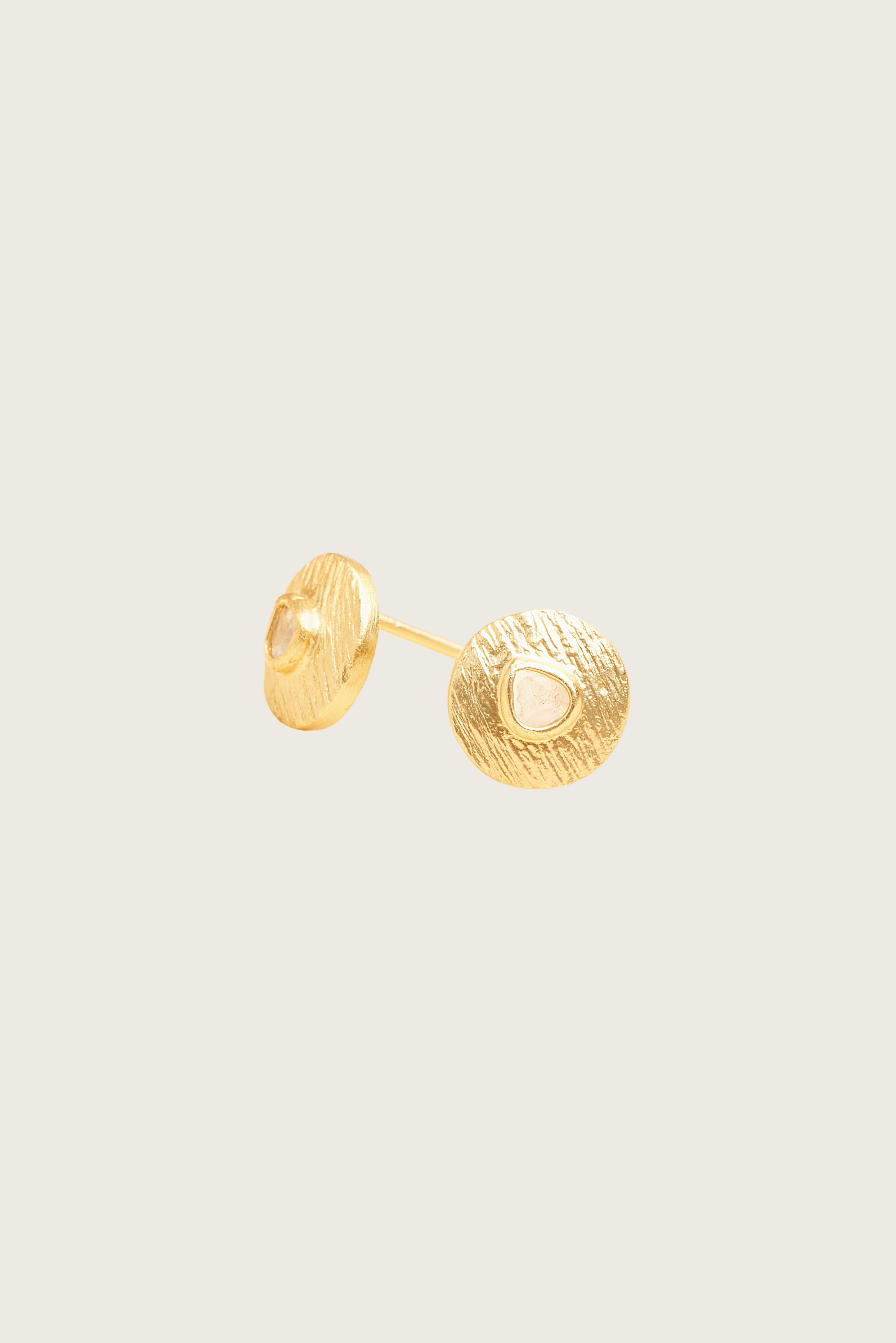Aimara 18K Recycled Fine Gold Plated Polki Diamond Earrings - 925 Silver Posts