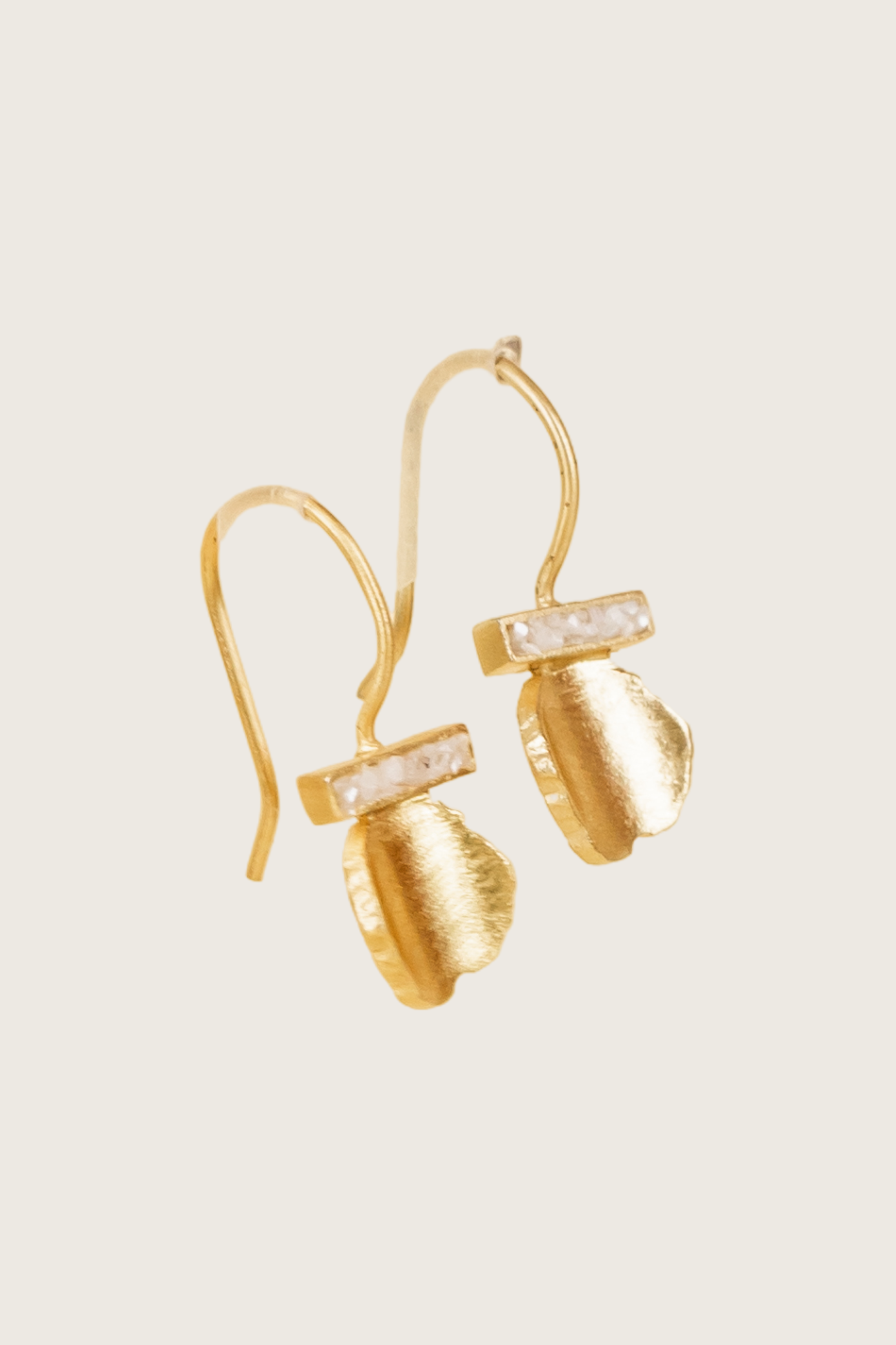 Andriaka 18K Recycled Fine Gold Plated Quartz Earrings - 925 Silver Posts