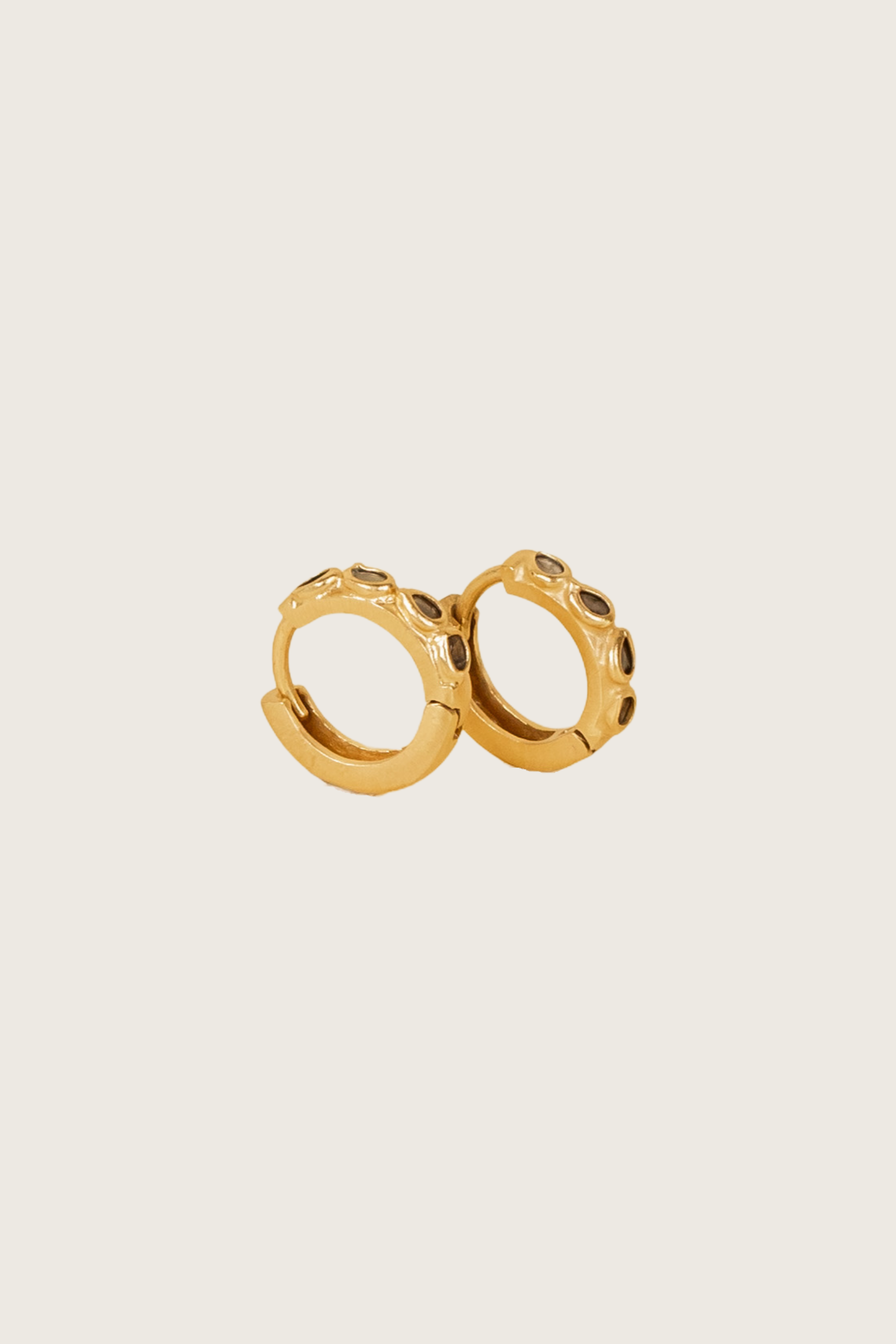 Aurea 18K Recycled Fine Gold Plated Raw Diamond Earrings - 925 Silver Posts