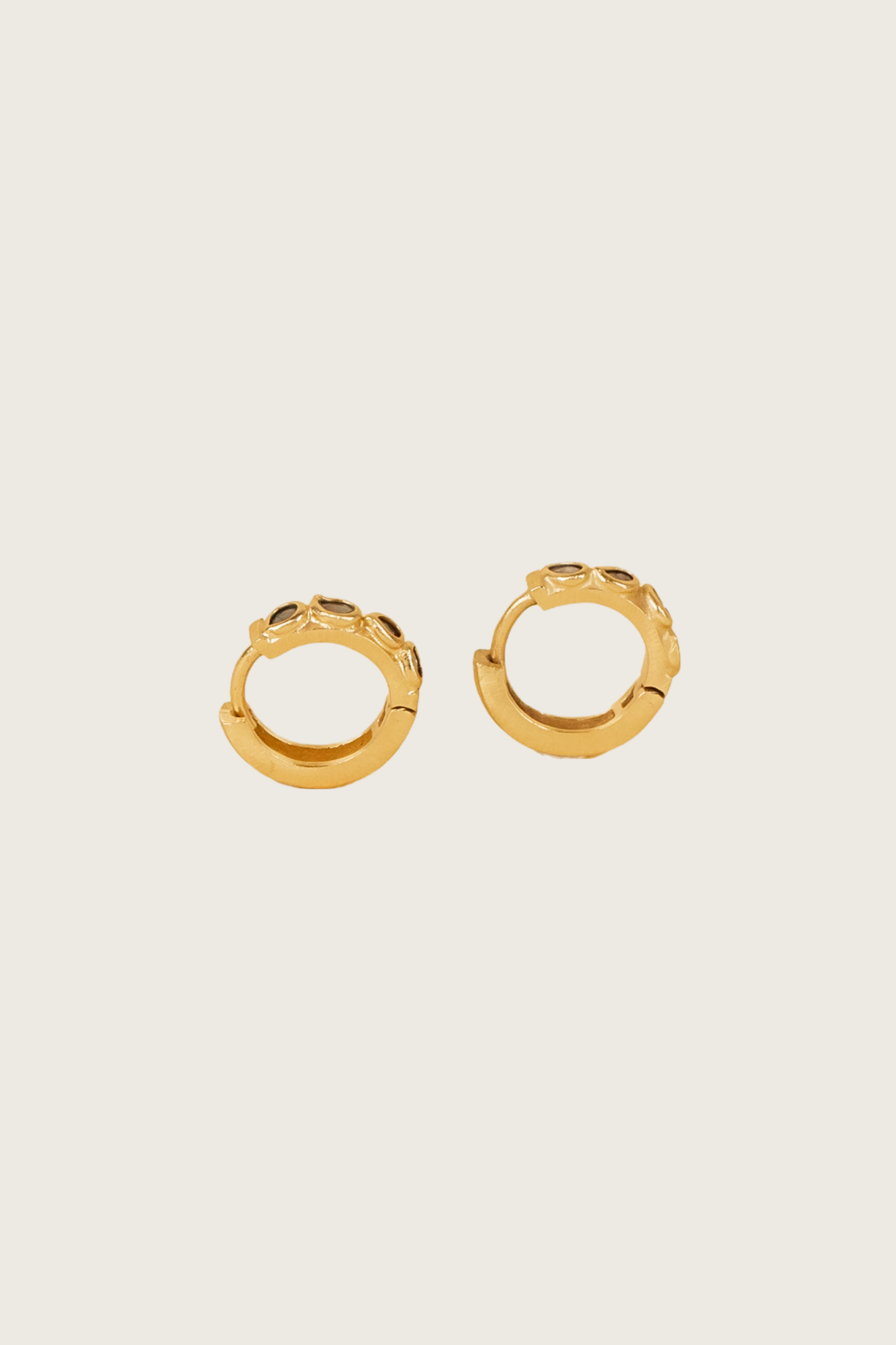 Aurea 18K Recycled Fine Gold Plated Raw Diamond Earrings - 925 Silver Posts
