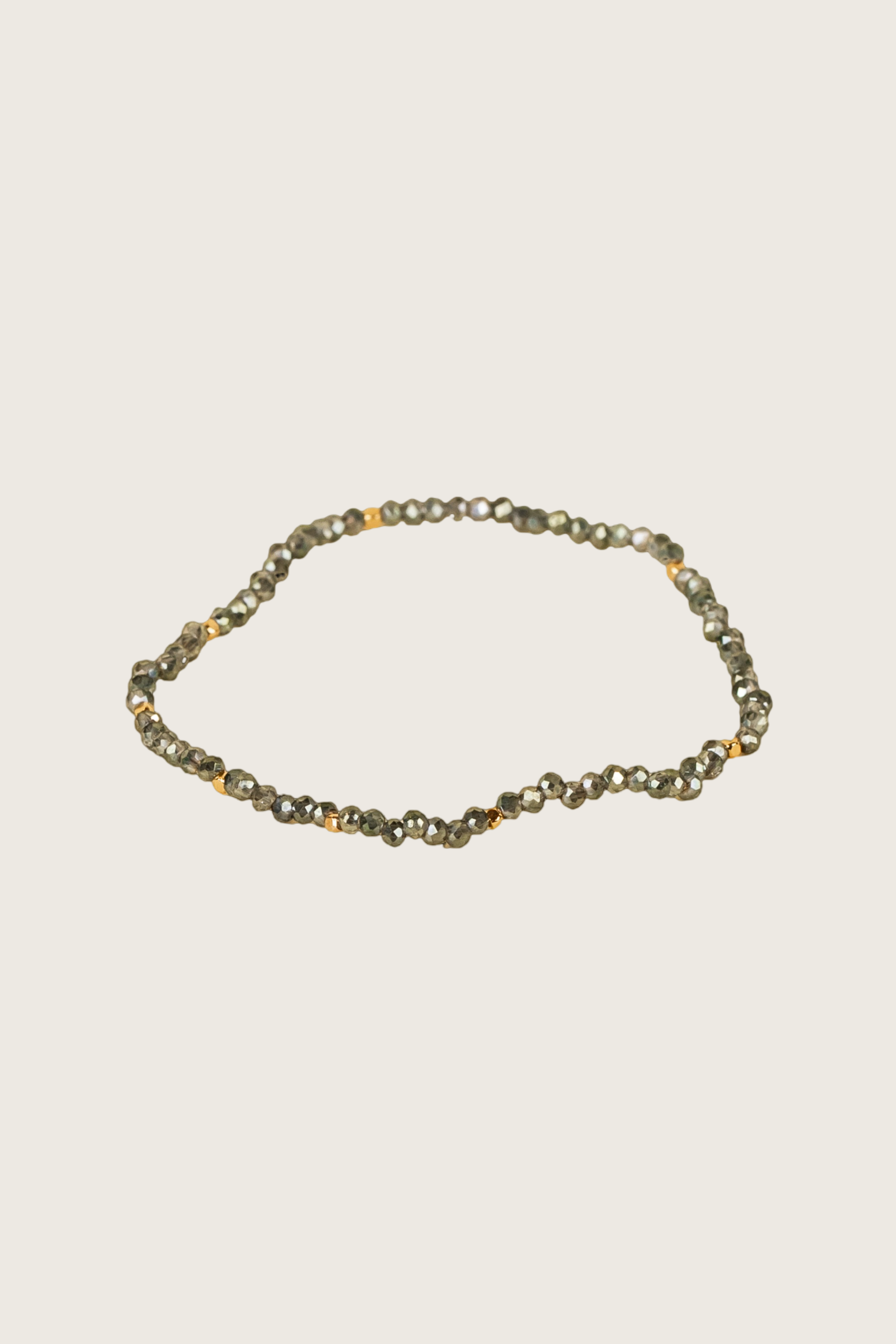 Jaydu 14K Gold Inlay Green Crystal Bracelet