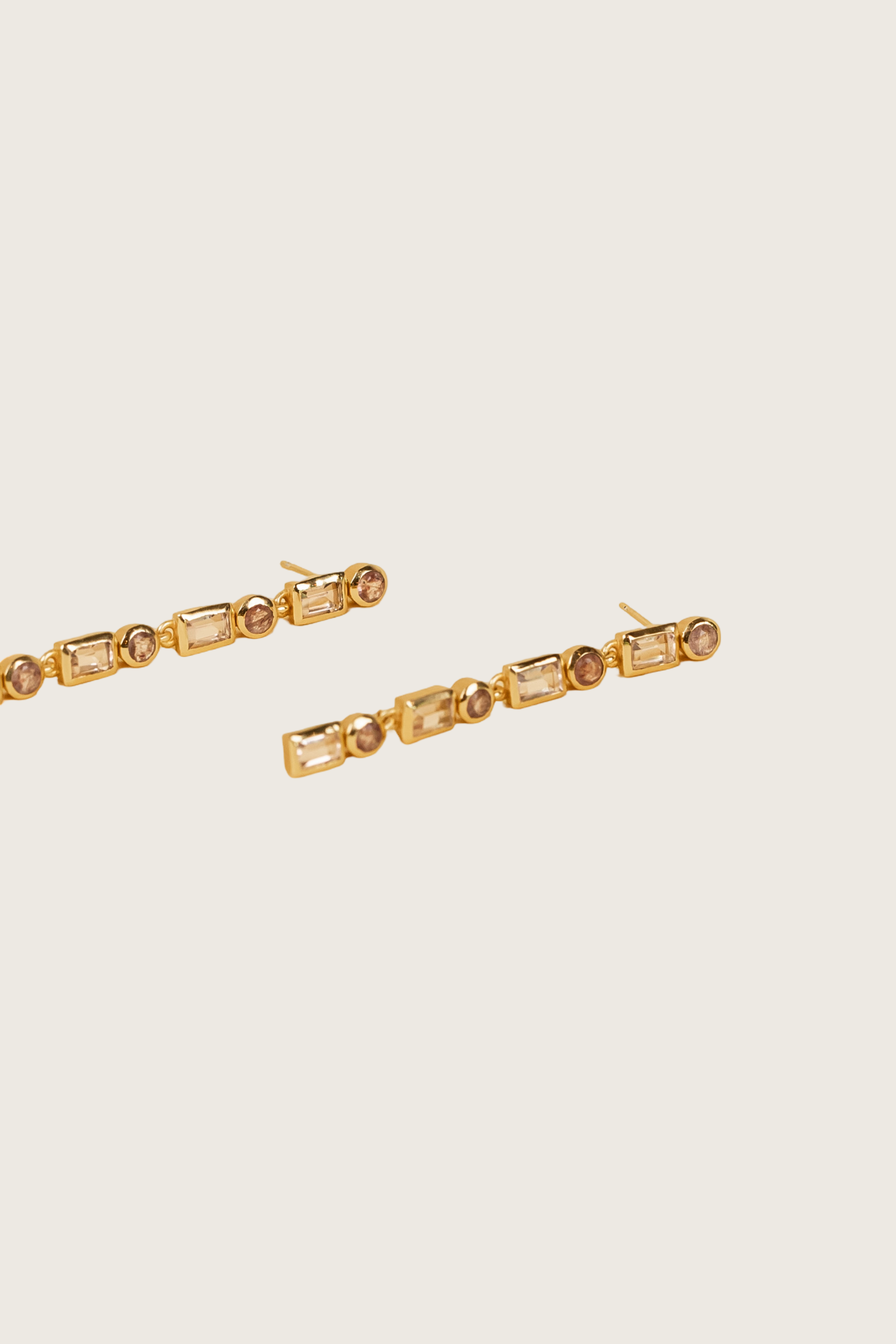 Luméra 18K Recycled Fine Gold Plated Morganite / Strawberry Quartz Earrings - 925 Silver Posts