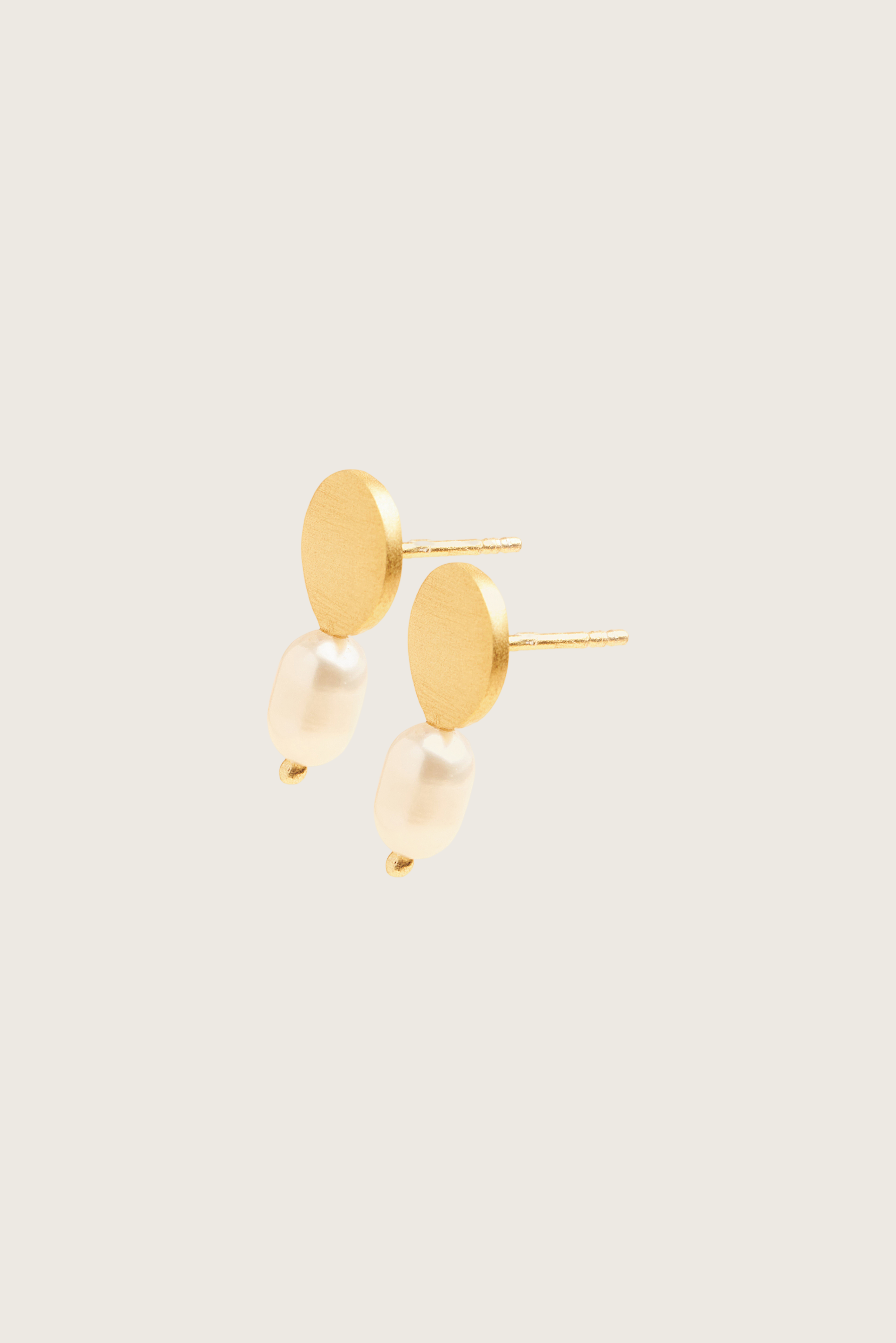 Maiti 18K Recycled Fine Gold Plated Freshwater Pearl Earrings - 925 Silver Posts
