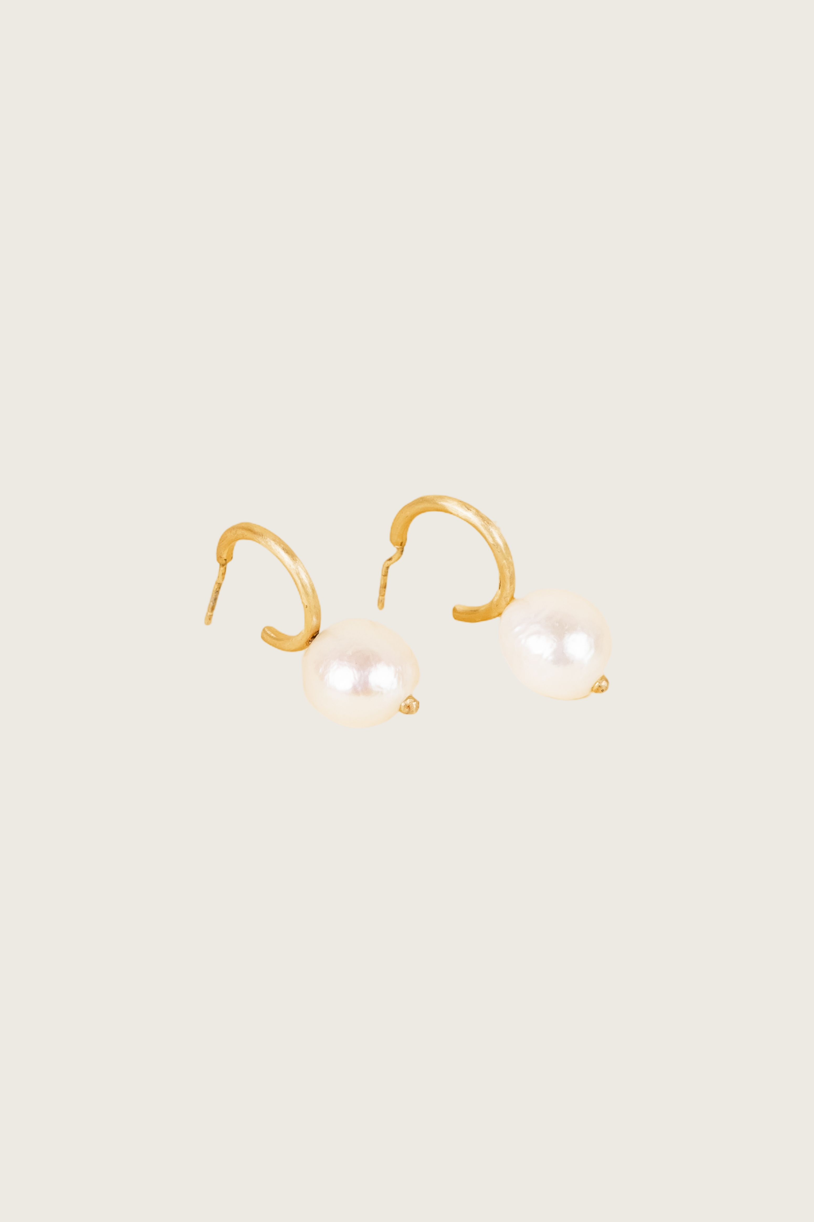Matua 18K Recycled Fine Gold Plated Freshwater Pearl Earrings - 925 Silver Posts