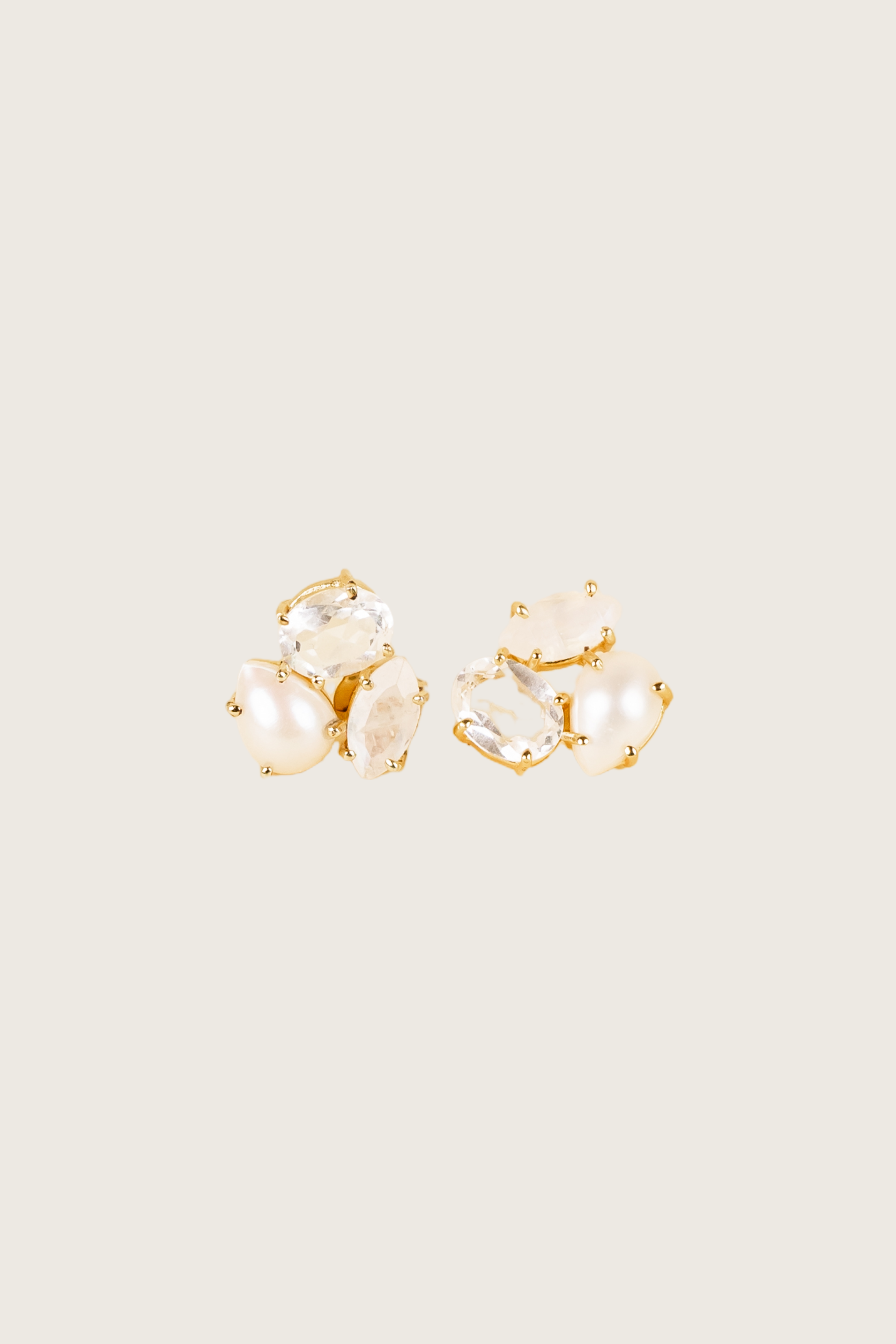Nait 18K Recycled Fine Gold Plated Pearl Earrings - 925 Silver Posts