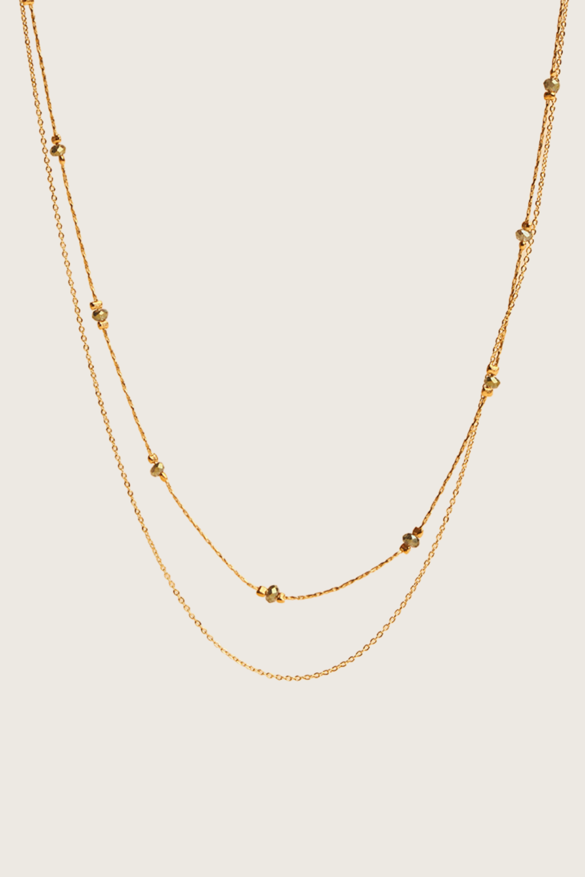 Posla 14K Gold Inlay Green Crystal Necklace