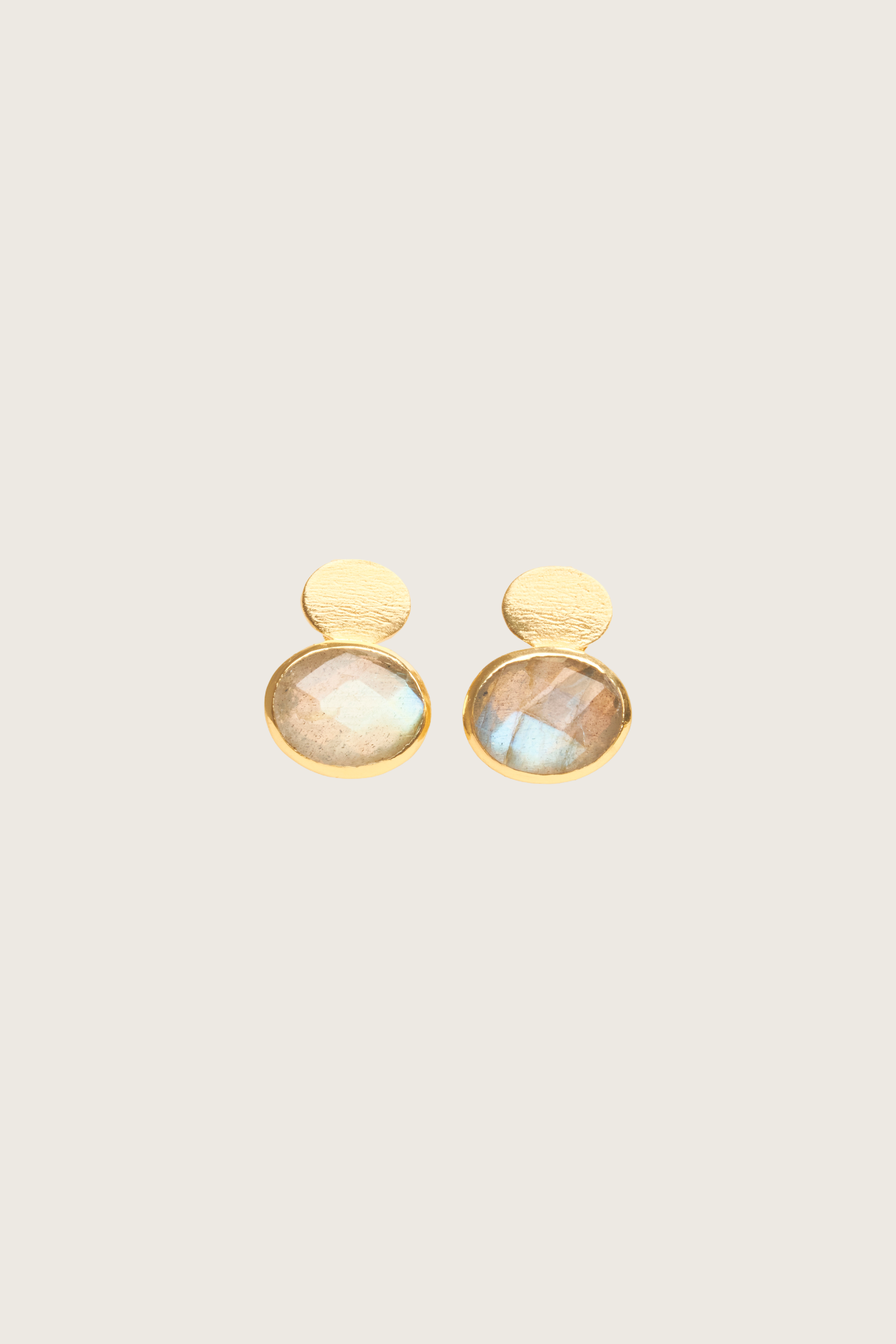 Robeli 18K Recycled Fine Gold Plated Green Amethyst Earrings - 925 Silver Posts