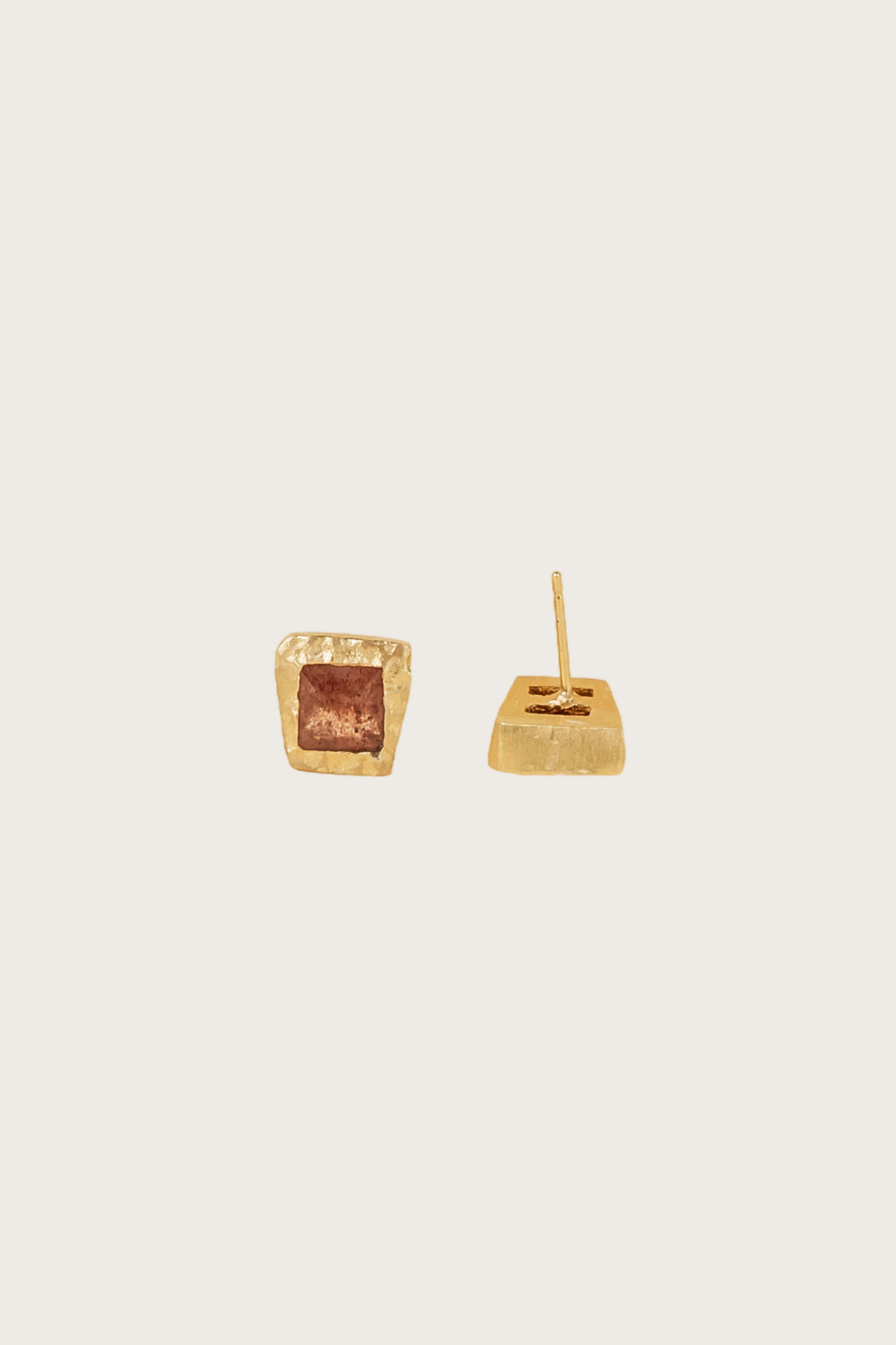 Solis 18K Recycled Fine Gold Plated Green Amethyst Earrings - 925 Silver Posts