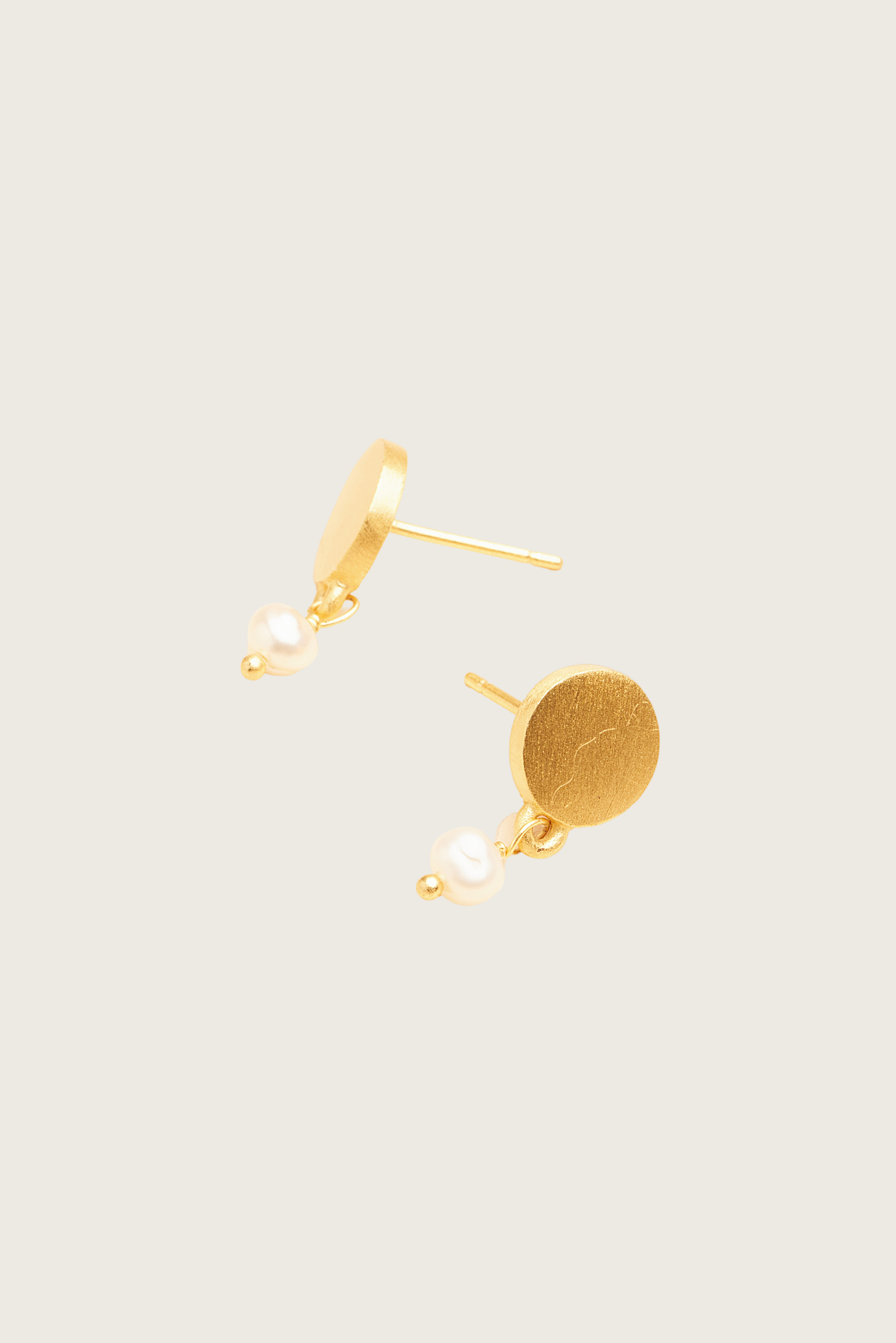 Zote 18K Recycled Fine Gold Plated Pearl Earrings - 925 Silver Posts