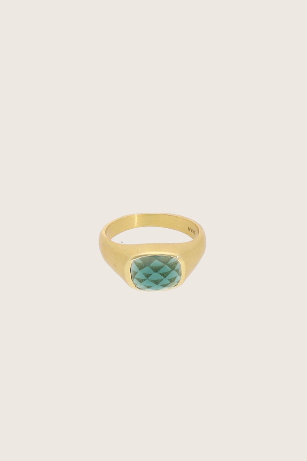 Bague plaquée or fin recyclé 18K Lustrae, tourmaline verte