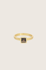 Bague Nyrah plaquée or fin recyclé 18 carats avec topaze fumée