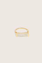 Geam 18K Recycled Fine Gold Plated Rainbow Moonstone Ring
