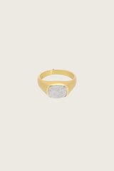 Lustrae 18K Recycled Fine Gold Plated Rainbow Moonstone Ring