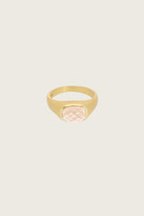 Bague Lustrae en or fin recyclé 18 carats plaqué or avec morganite