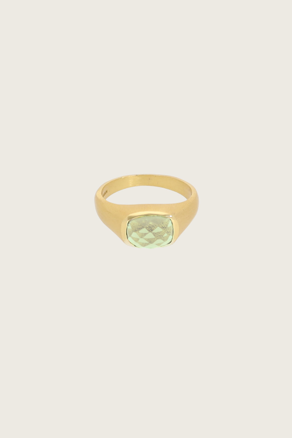 Lustrae 18K Recycled Fine Gold Plated Ring, Green Amethyst