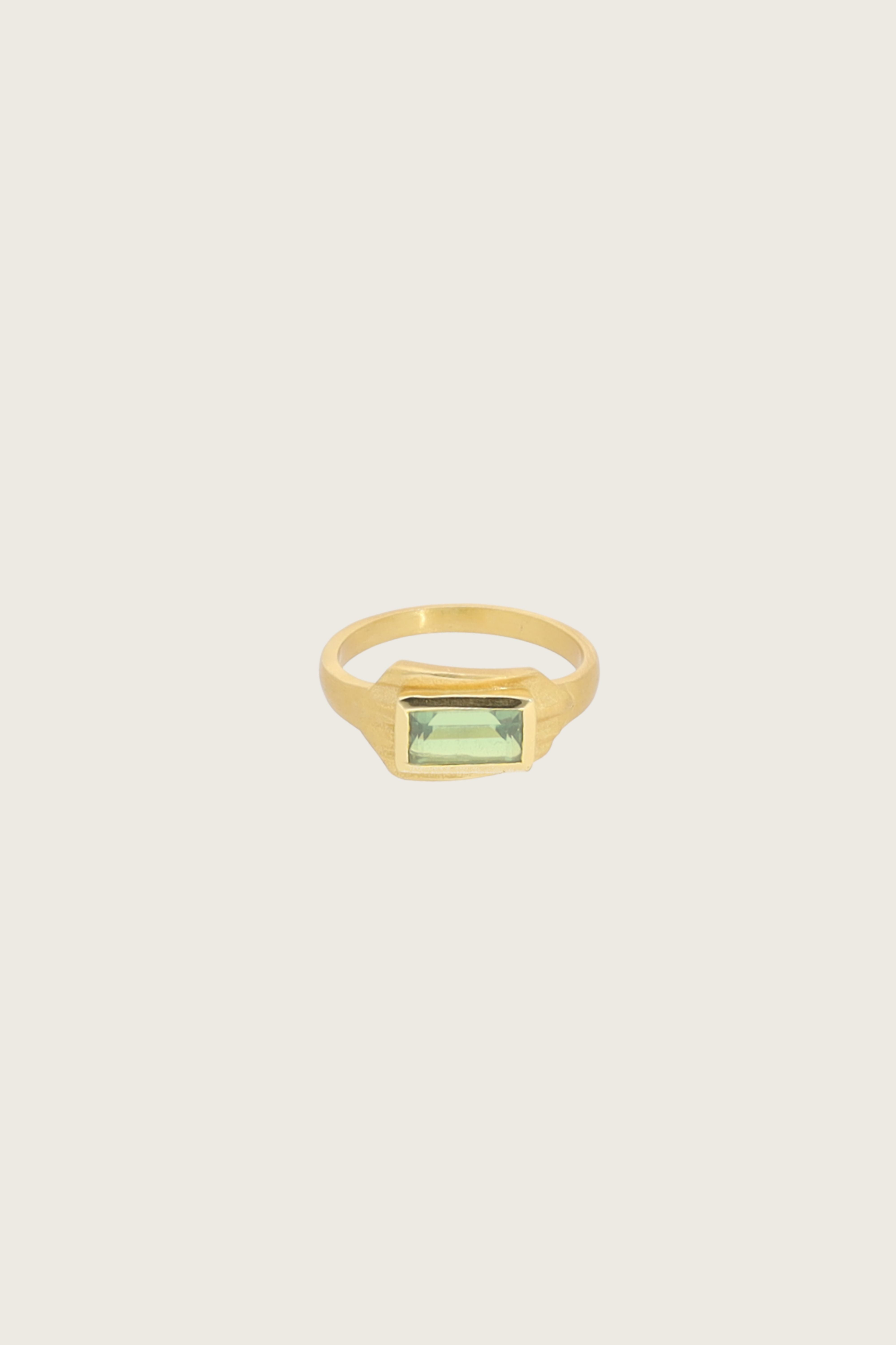 Caelia 18K Recycled Fine Gold Plated Green Amethyst Ring
