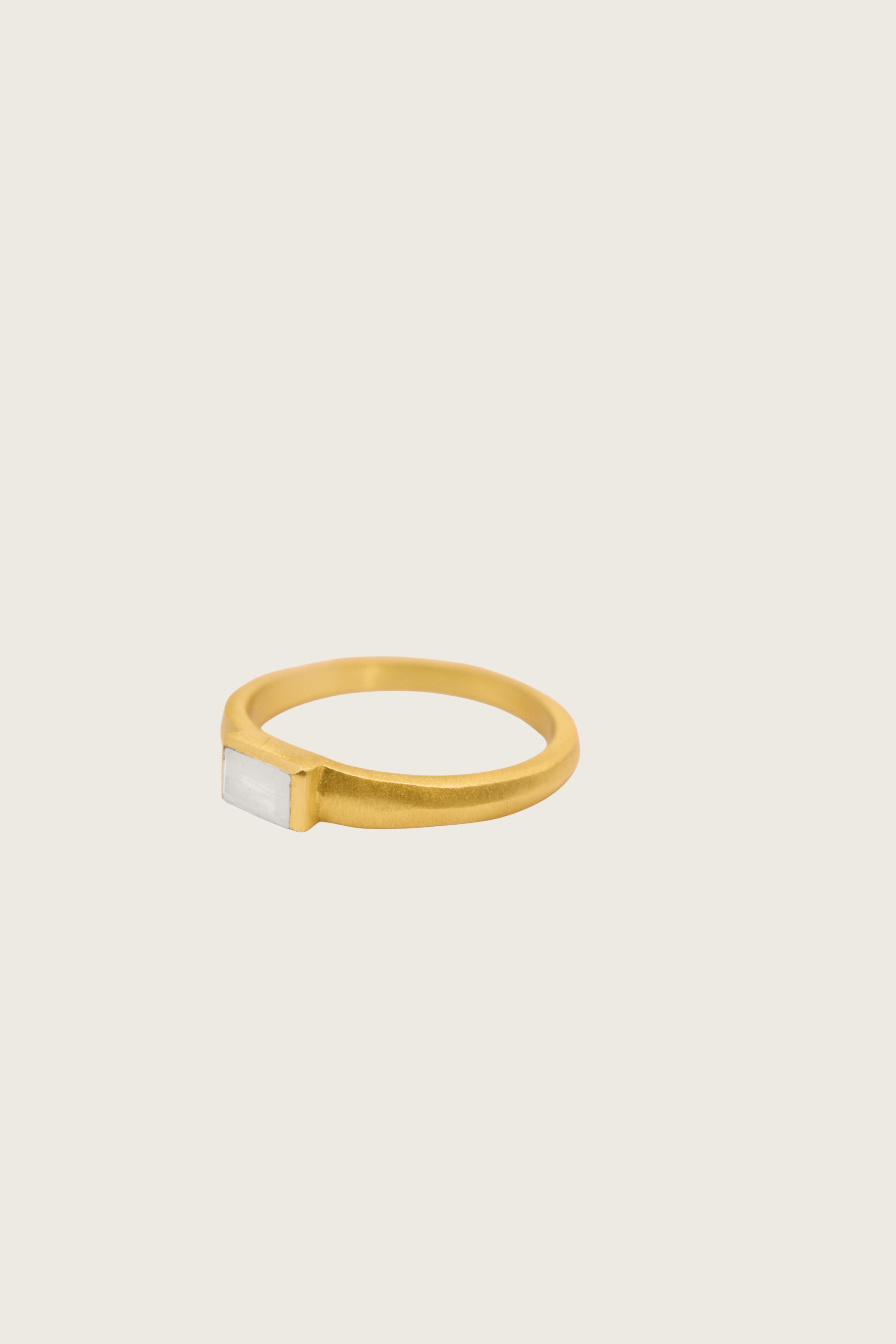 Zulea 18K Recycled Fine Gold Plated Rainbow Moonstone Ring
