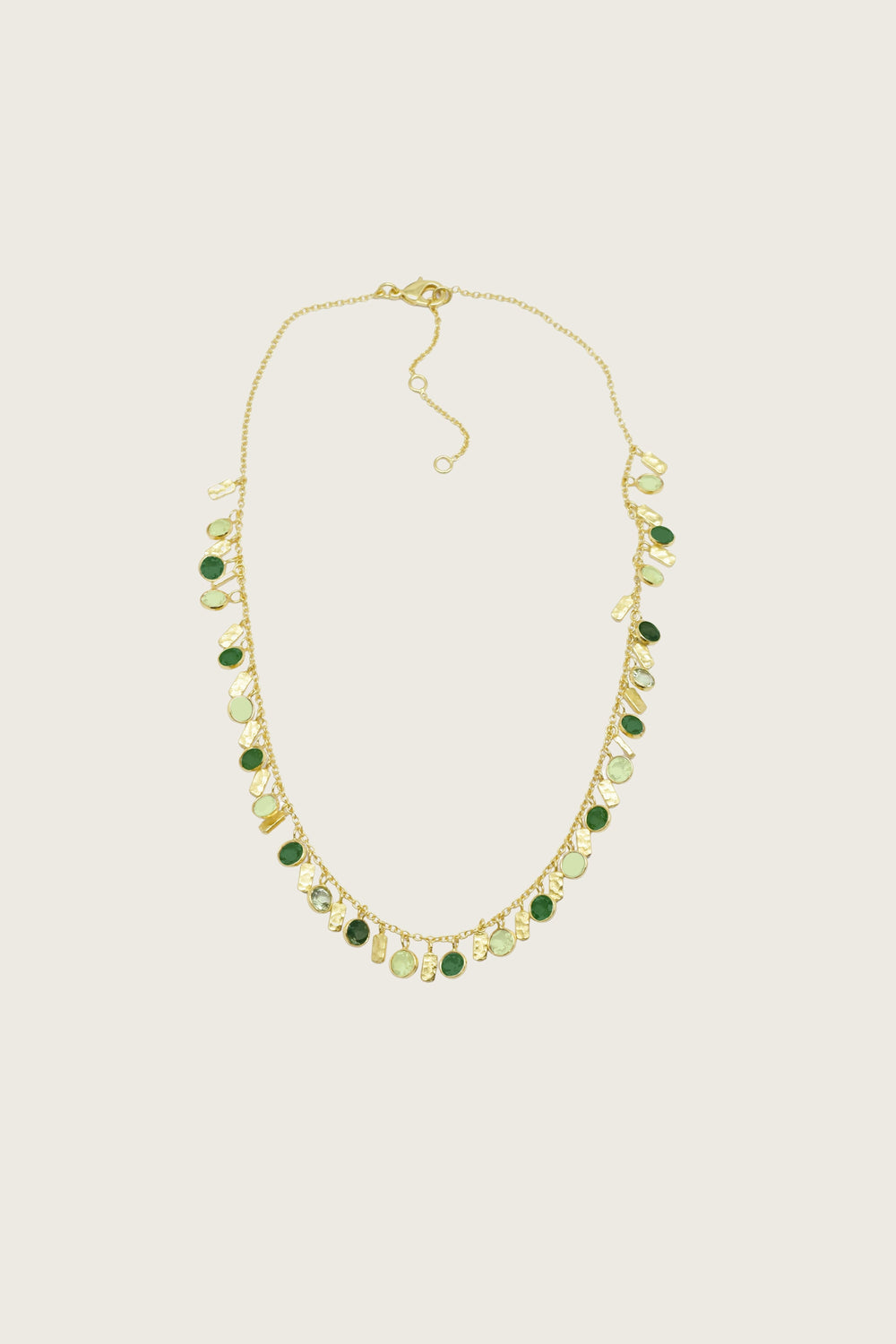 Balah 18K Recycled Fine Gold Plated Necklace, Green Tourmaline / Green Amethyst