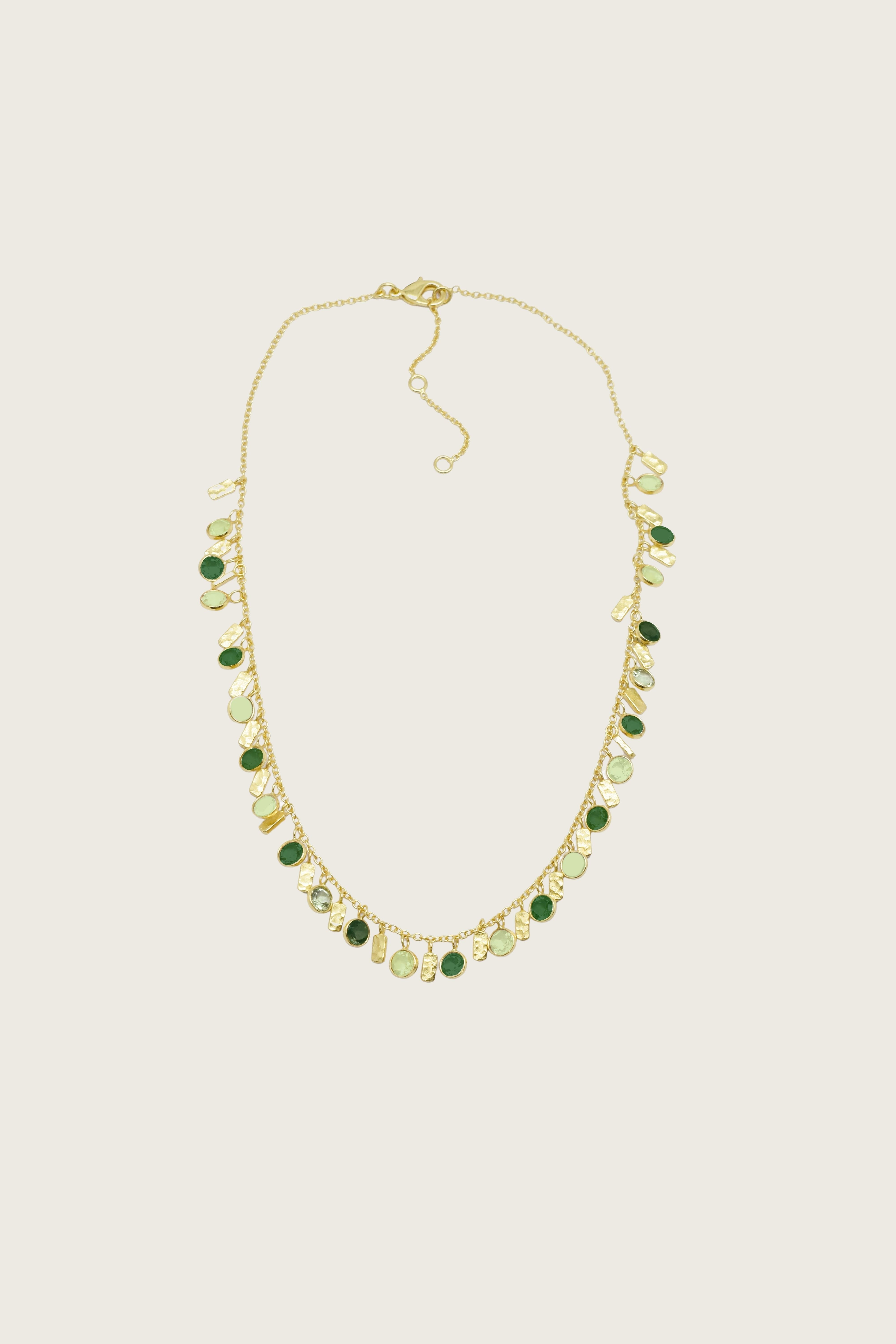 Balah 18K Recycled Fine Gold Plated Green Tourmaline & Green Amethyst Necklace