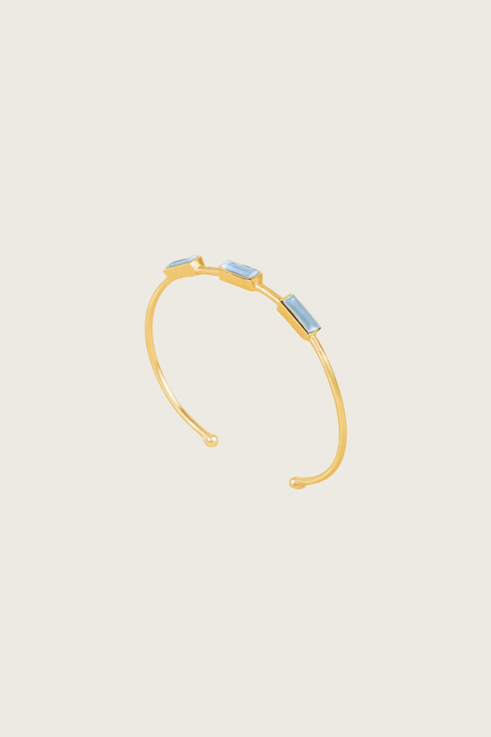 Bracelet Tounai plaqué or fin recyclé 18K, topaze bleue