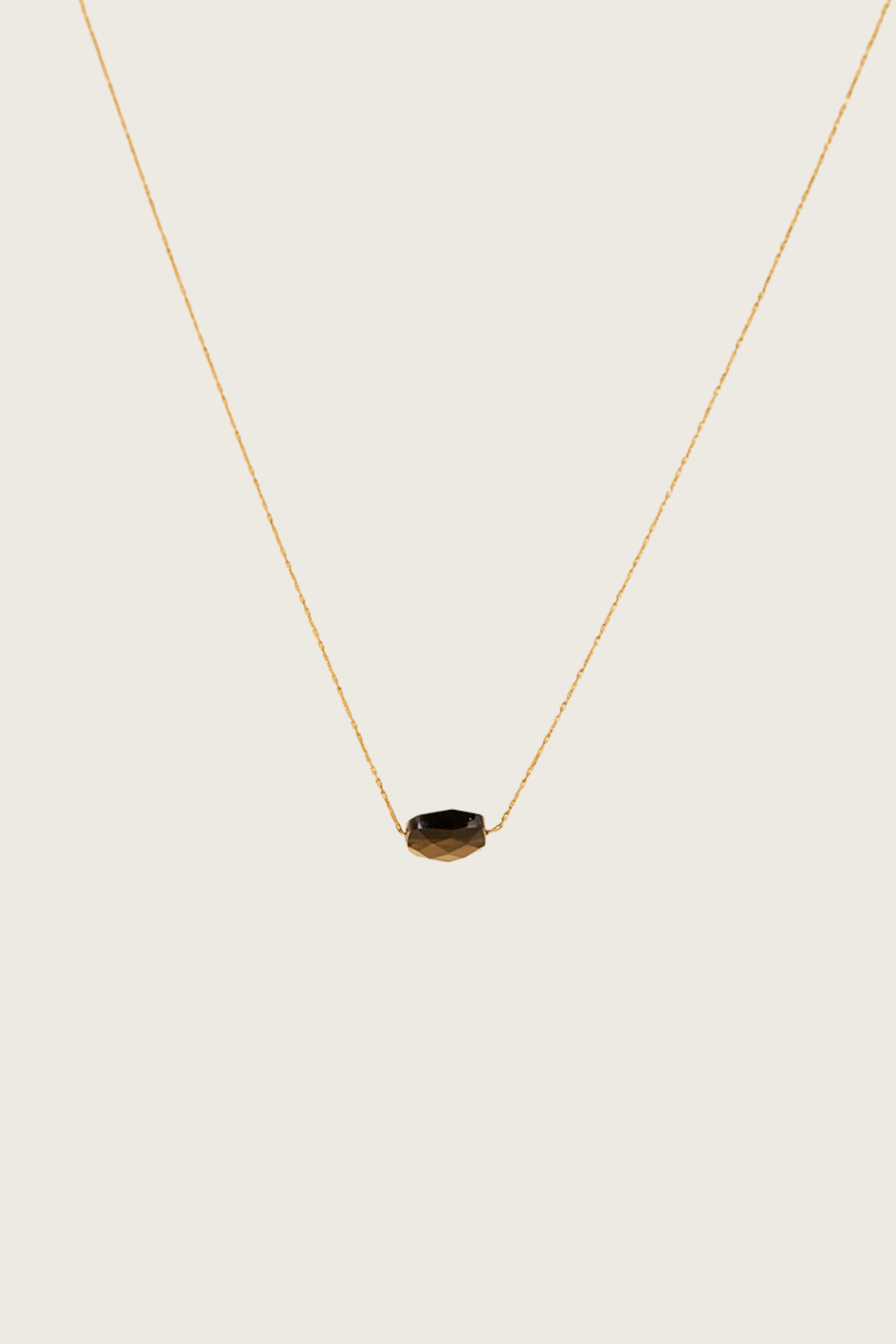 Collier Jimini en topaze fumée avec incrustation en or 14 carats