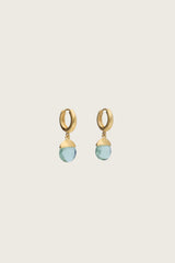 Boucles d'oreilles Tirua plaquées or fin recyclé 18K, topaze bleue hydro