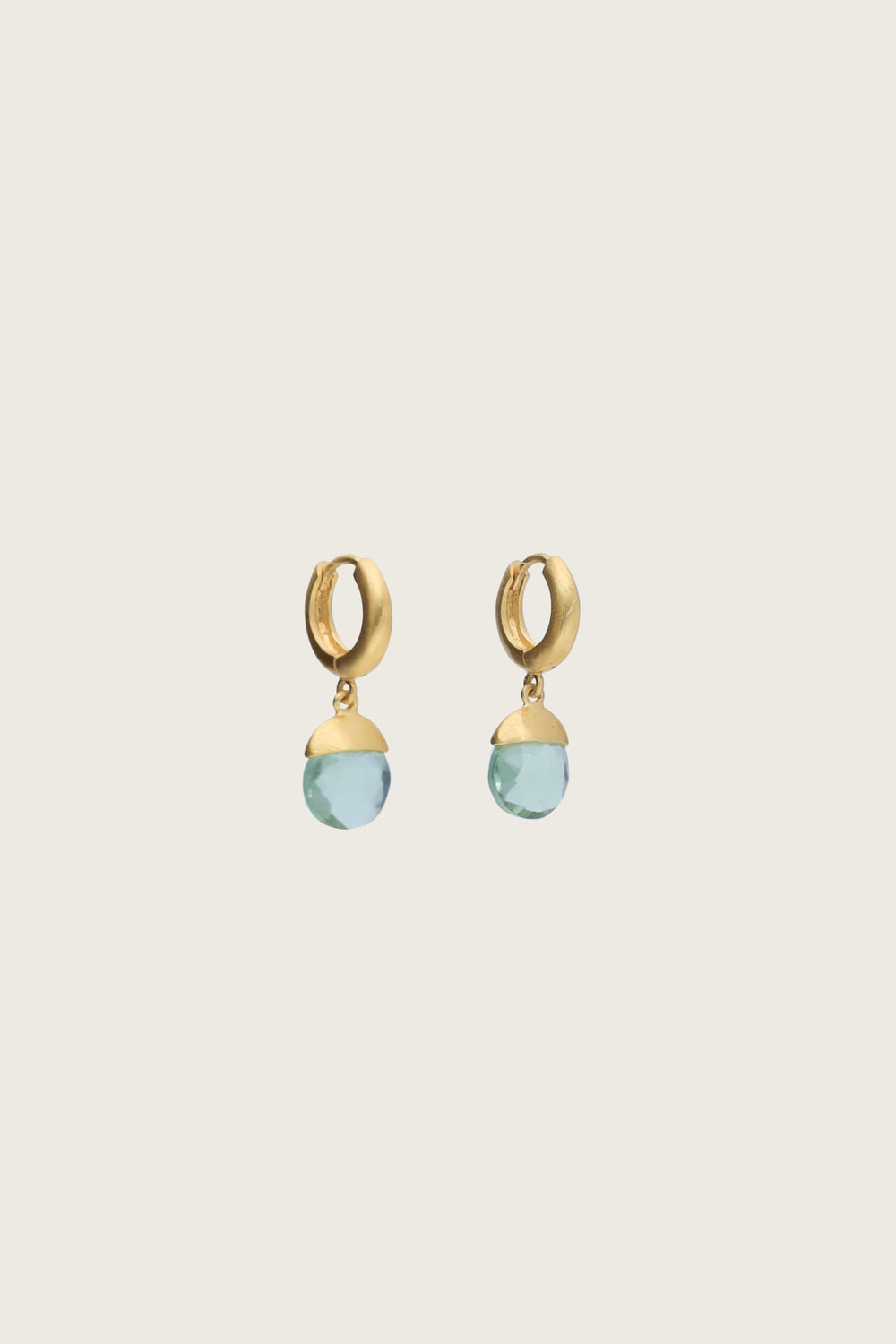 Boucles d'oreilles Tirua plaquées or fin recyclé 18K, topaze bleue hydro
