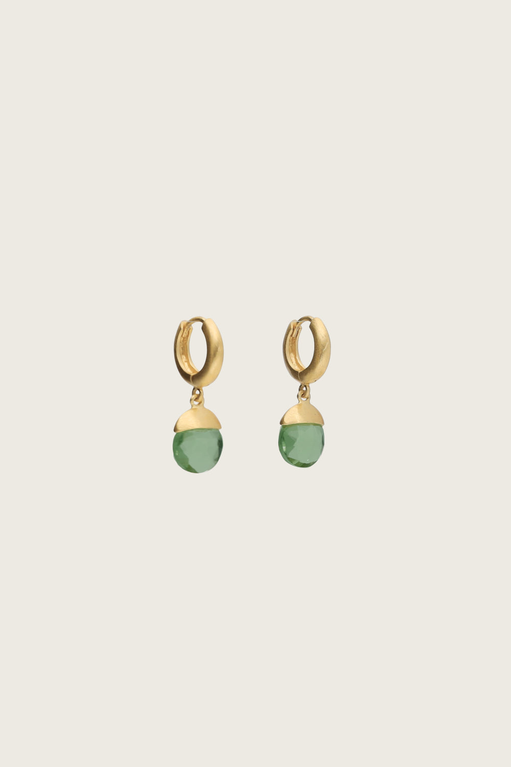 Boucles d'oreilles Tirua plaquées or fin recyclé 18K, tourmaline verte