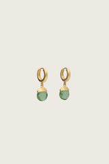 Boucles d'oreilles Tirua en or fin recyclé 18 carats plaqué, tourmaline verte