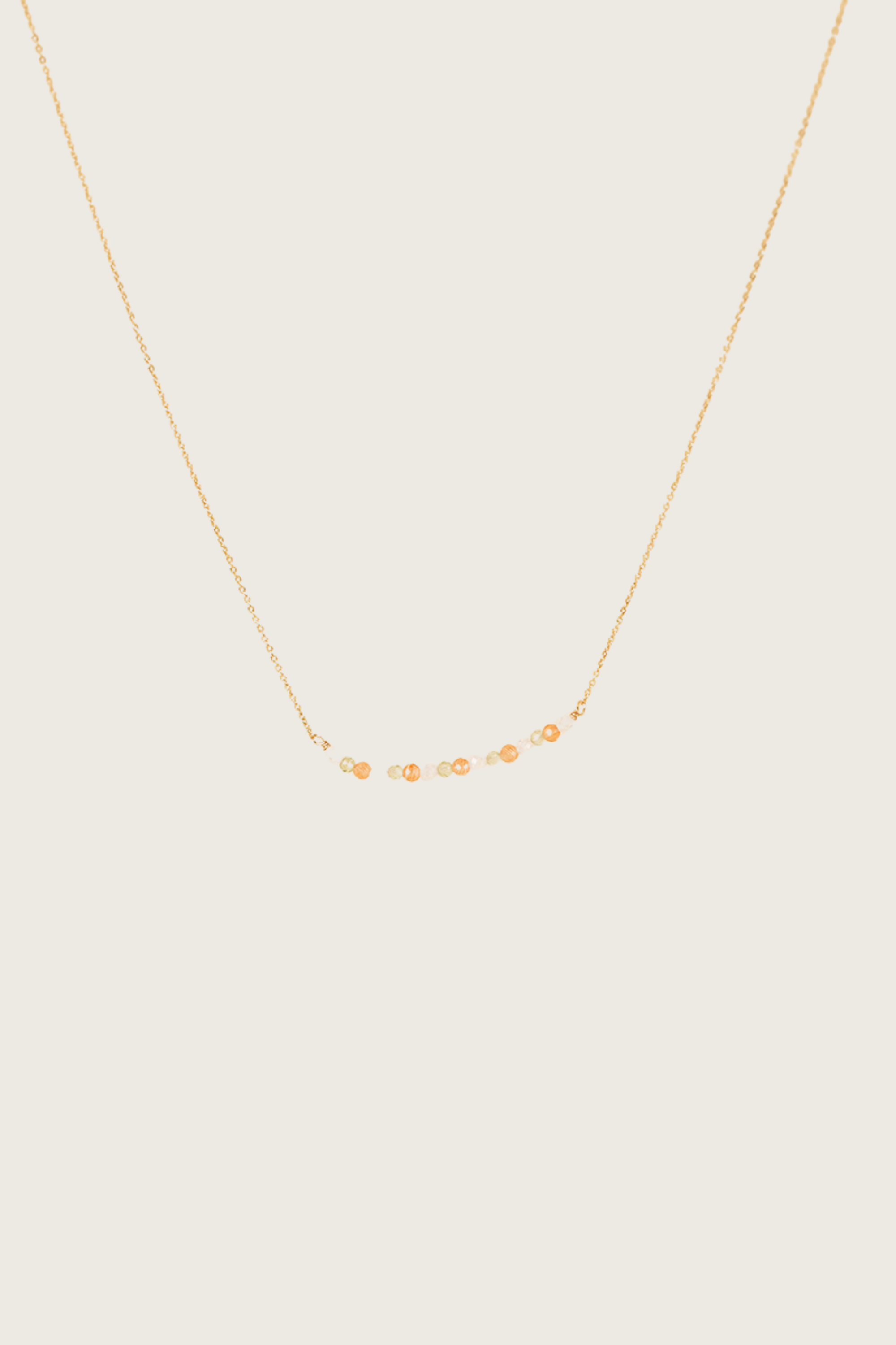 Collier en cristal tri-coloré clair avec incrustation en or 14 carats Osja