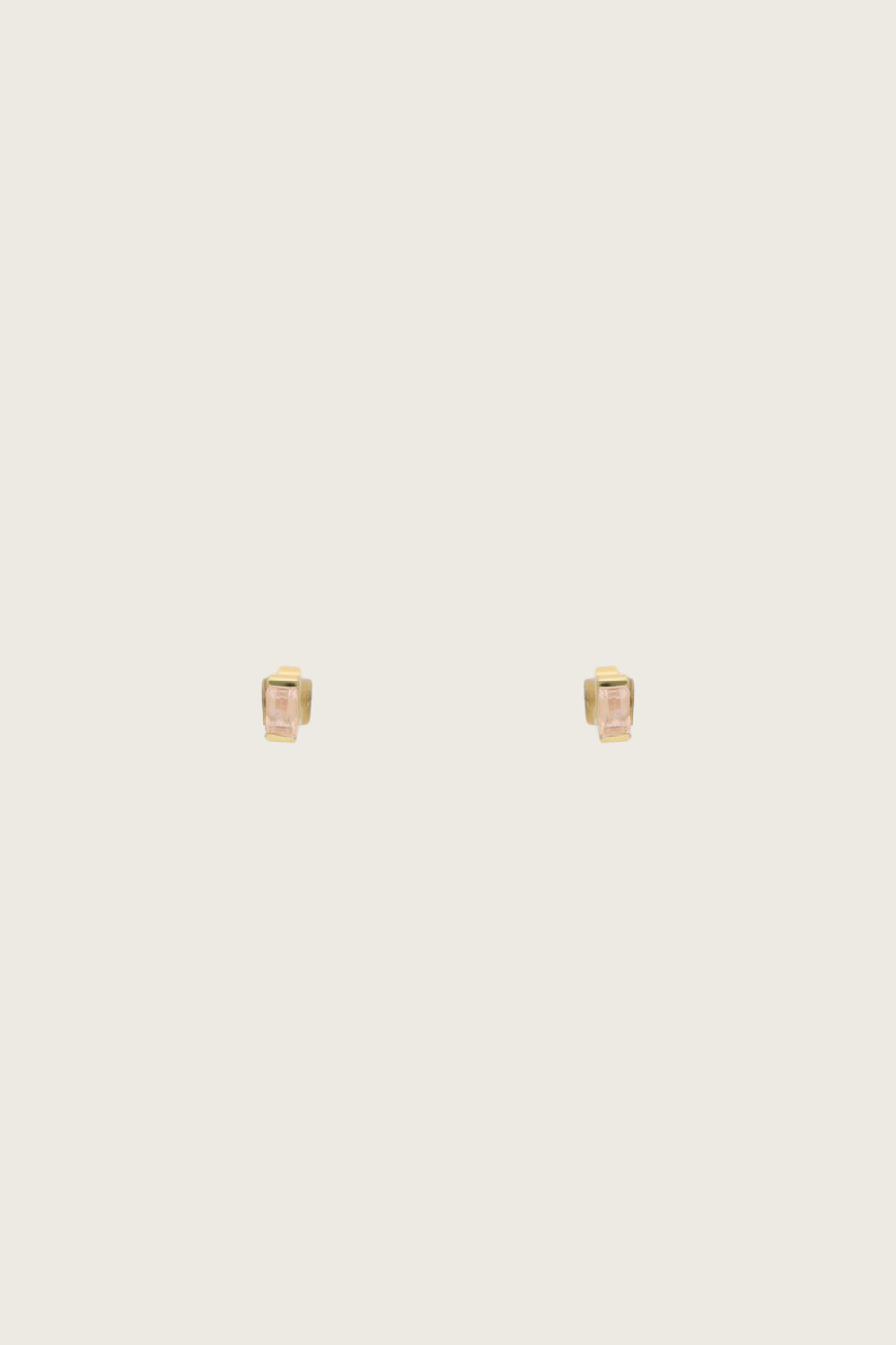 Siniu 18K Recycled Fine Gold Plated Earrings - 925 Silver Posts, Morganite